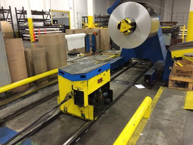 40,000# x 72" RBI Mandrel Uncoiler with Coil Car