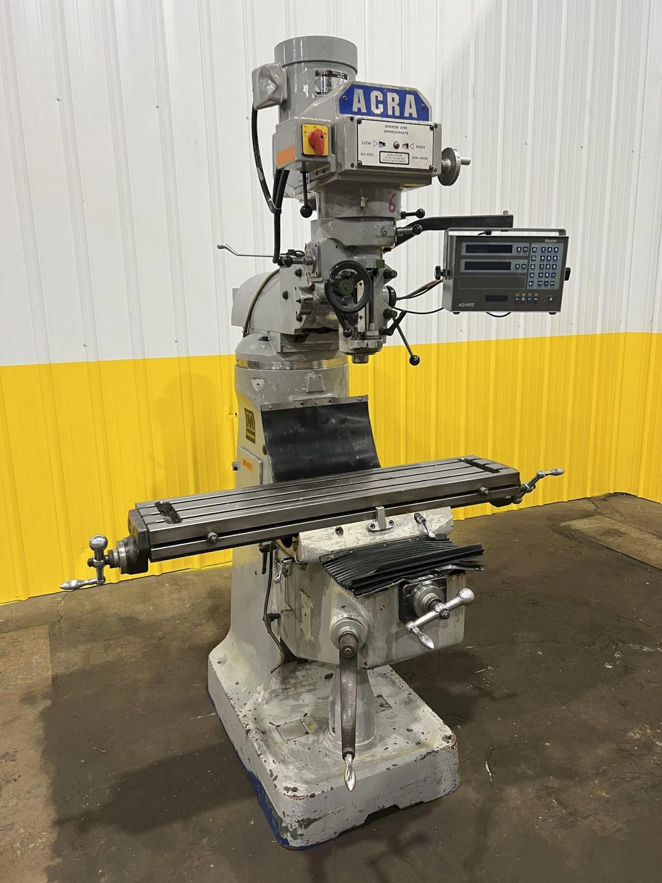 2 HP ACRA MODEL #AM-2V VERTICAL KNEE MILL: STOCK # 4141