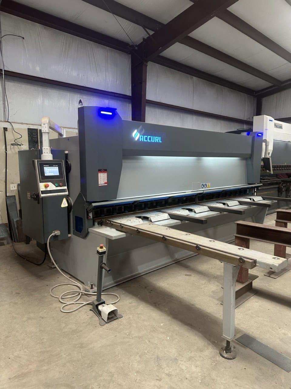1/4″ x 13′ Accurl MS8 MasterCut CNC Guillotine Shear, 2023 – Available Immediately, Backgauge, Light Curtain, Auto Blade Gap/Rake Angle