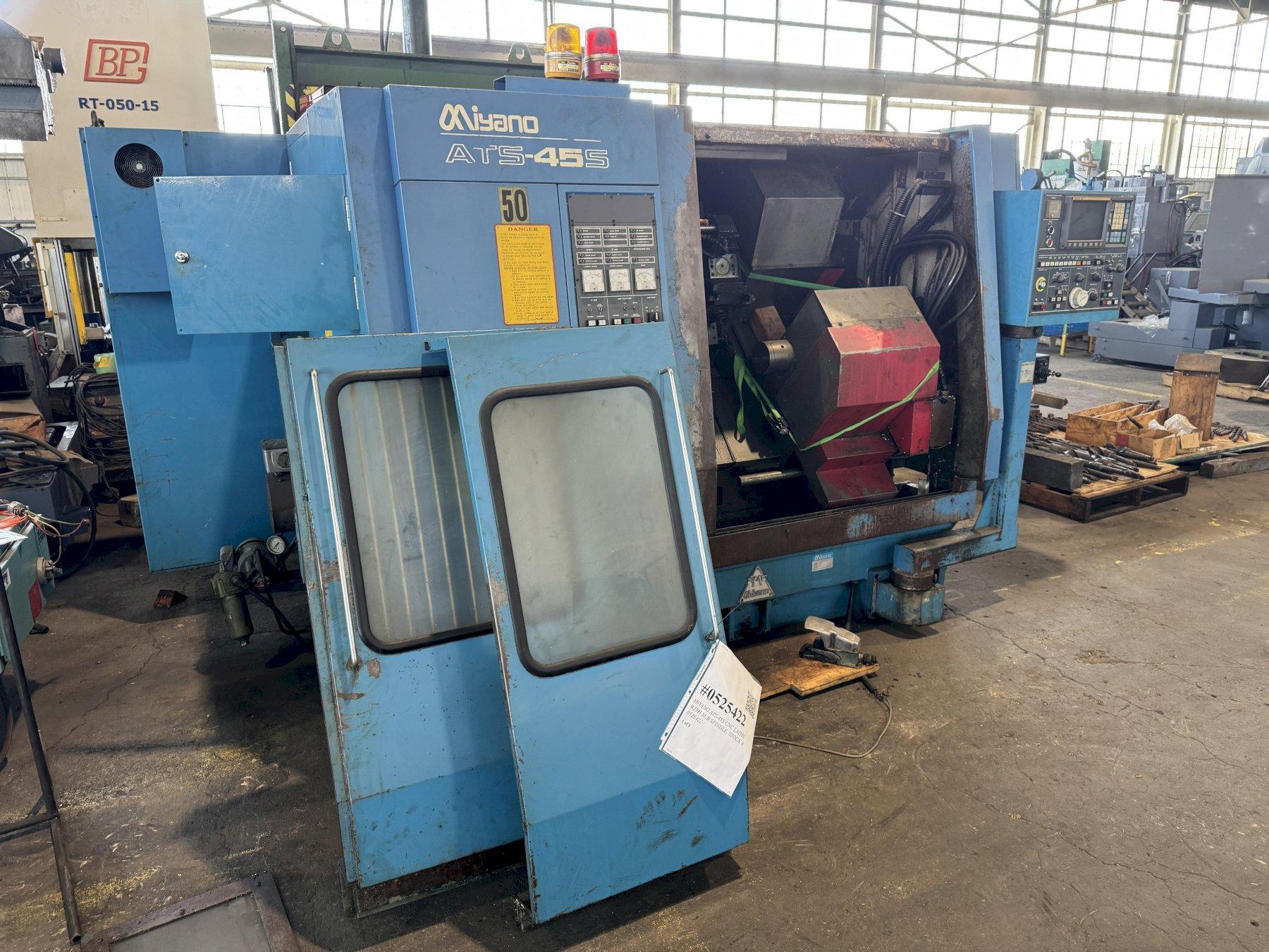 MIYANO ATS-45S CNC LATHE WITH SUB SPINDLE. STOCK # 0525422