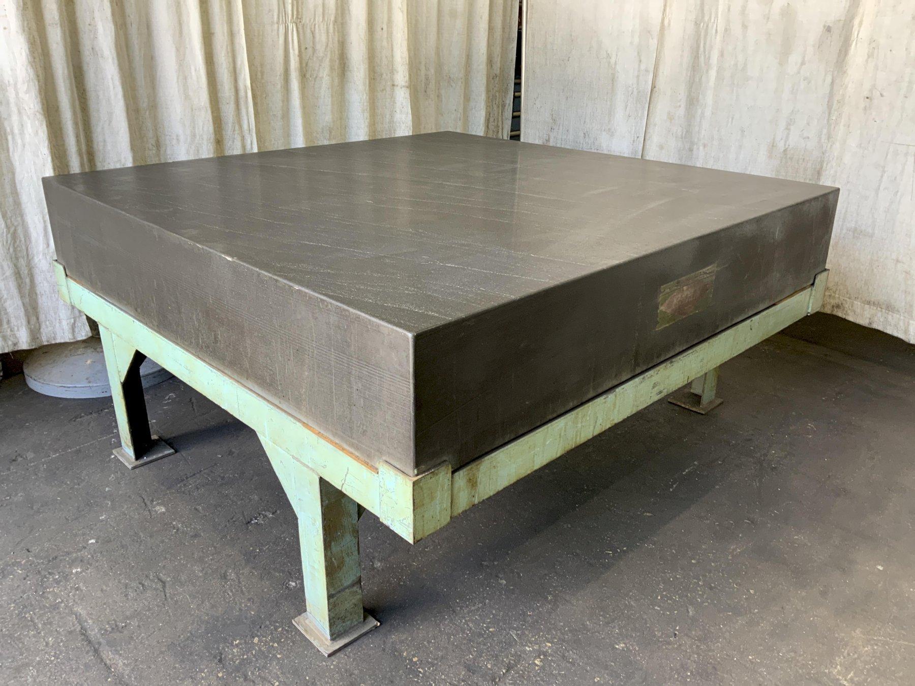 72" X 72" X 12" RAHN BLACK GRANITE SURFACE PLATE W/ STAND: STOCK #81474