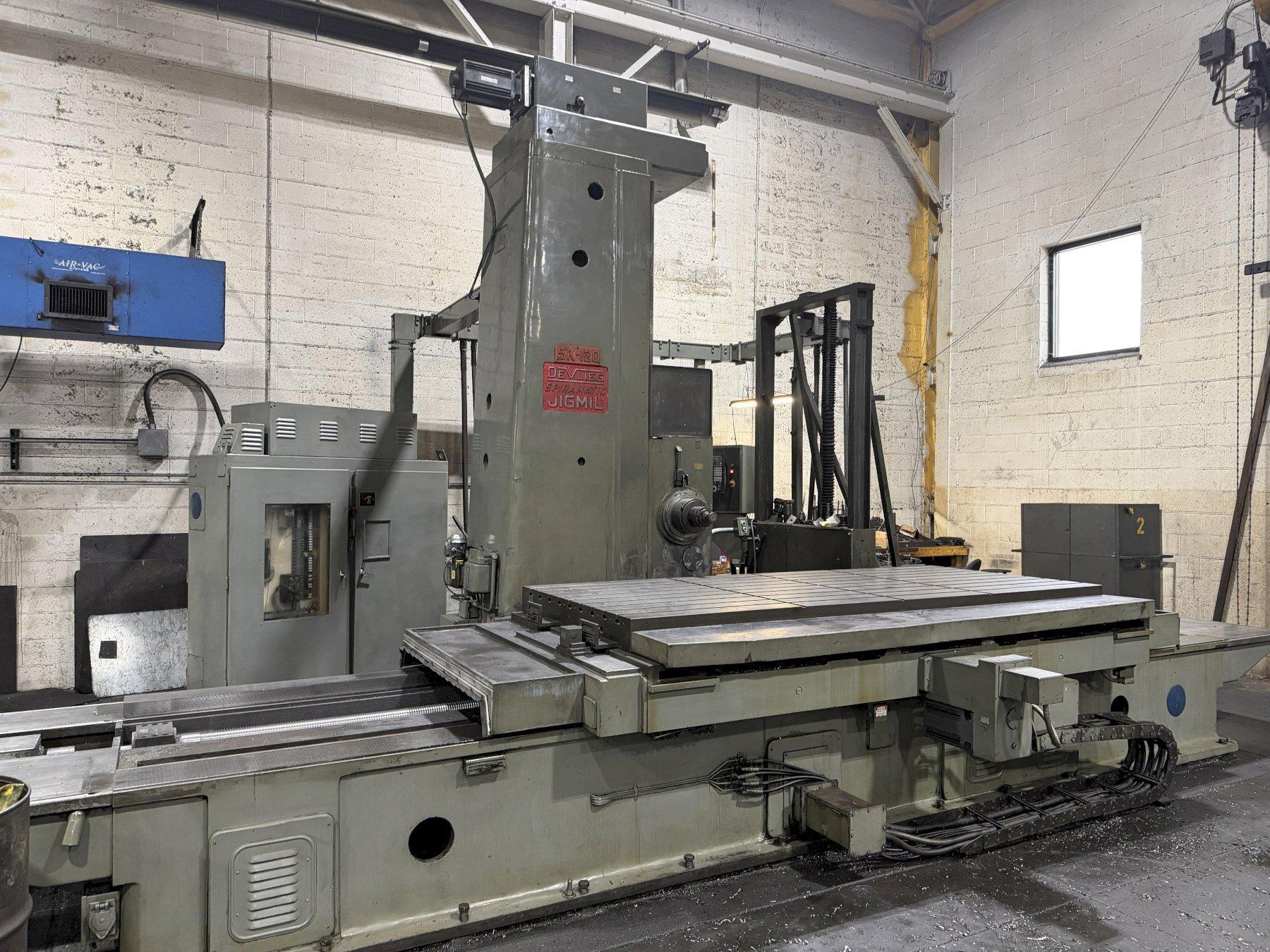 5" DEVLIEG 5K-120 CNC HORIZONTAL BORING MILL WITH UPDATED FAGOR CONTROL. STOCK # 0219826