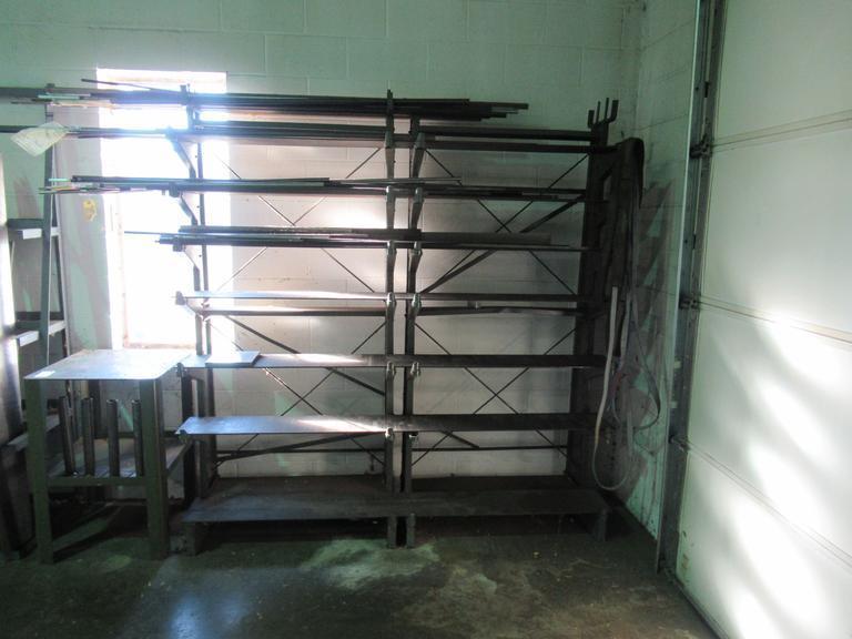 Cantilever Racking, Adjustable with Assorted Round and Flat Stock- Auction Item