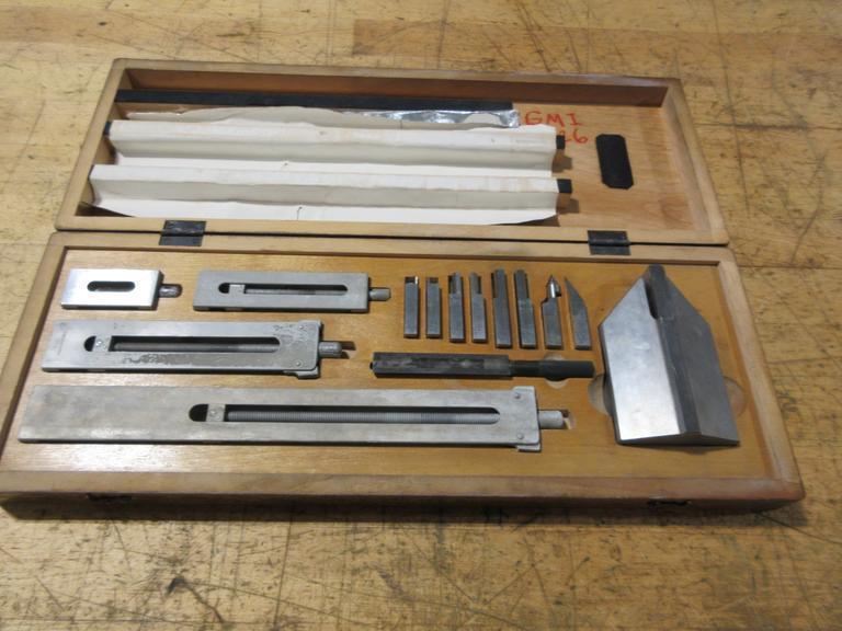 C.E. Johanssson Ford Guage Block Stacking Set, With Base, Specialty Blocks and Stacking Vises- Auction Item