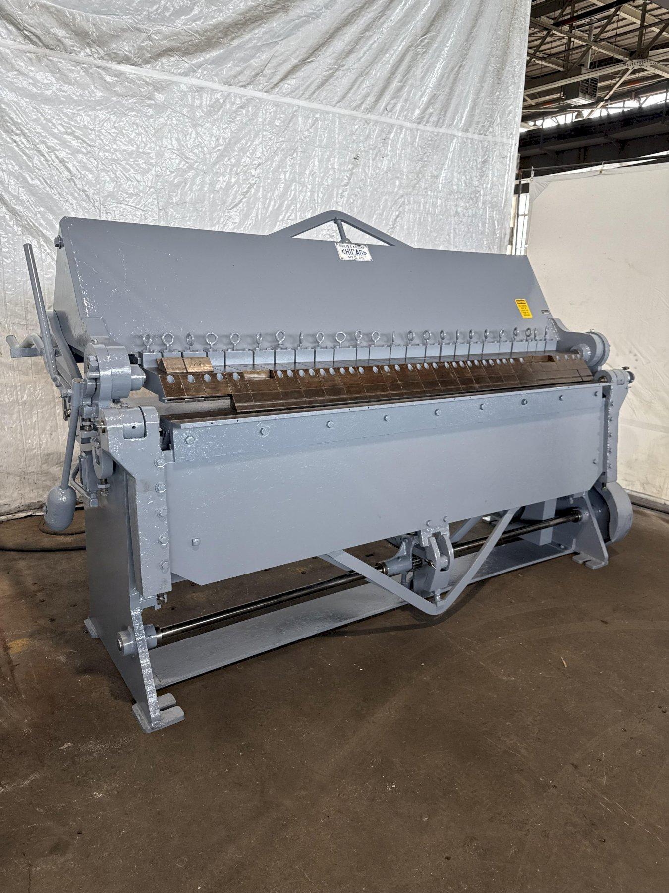8' X 10 GA CHICAGO DRIES & KRUMP 73 POWERED BOX & PAN BRAKE. STOCK # 1117424