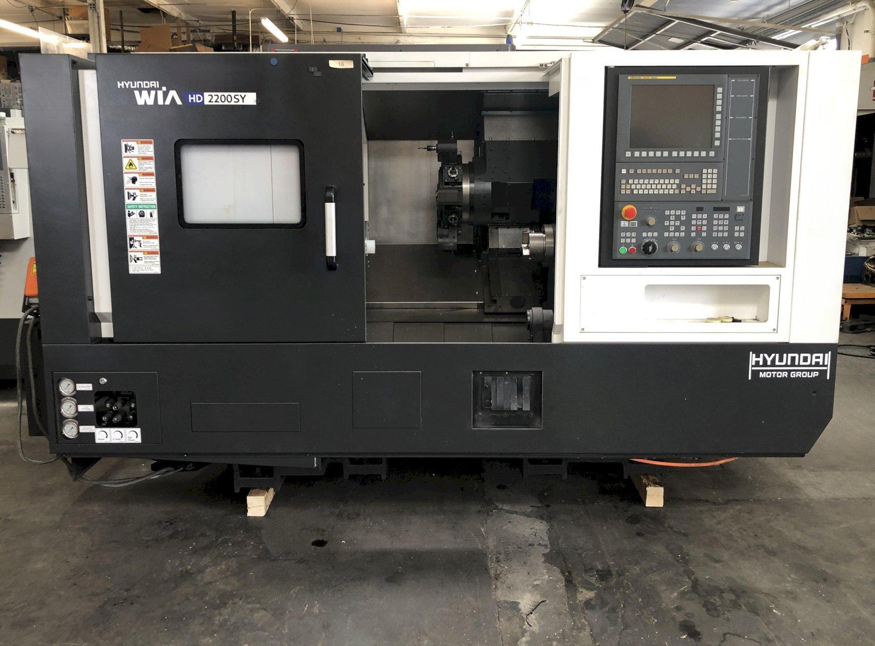 Hyundai Wia HD2200SY CNC Multi Axis CNC Turning Center Yr. 2020 Fanuc  i Series Control, Chip Conveyor, Auto parts catcher, Y-axis with 4.3