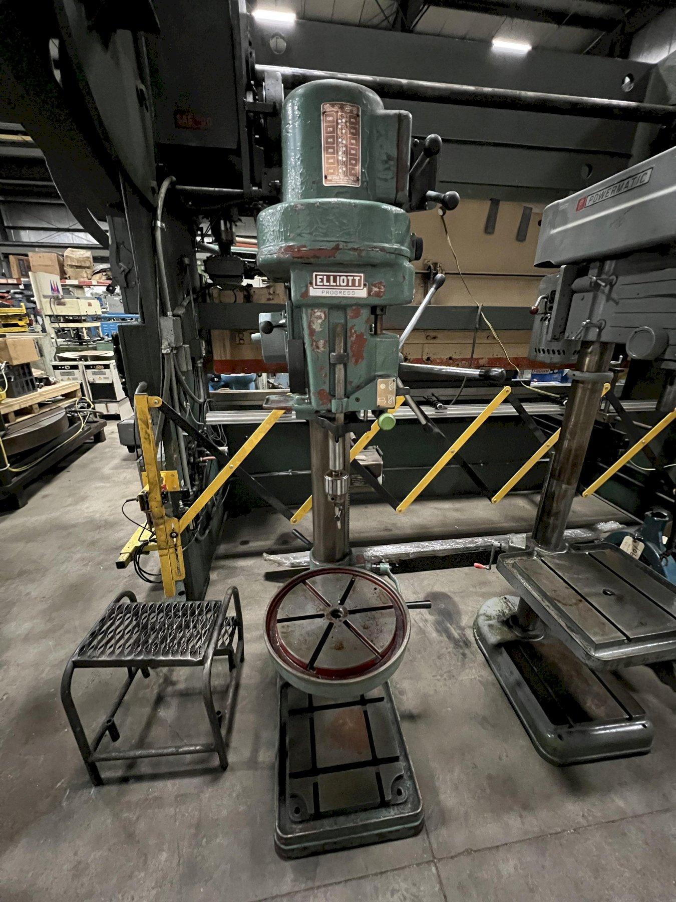 ELLIOT DRILL PRESS,  MODEL 3E, 1.25" CAPACITY, 17" DIA TABLE