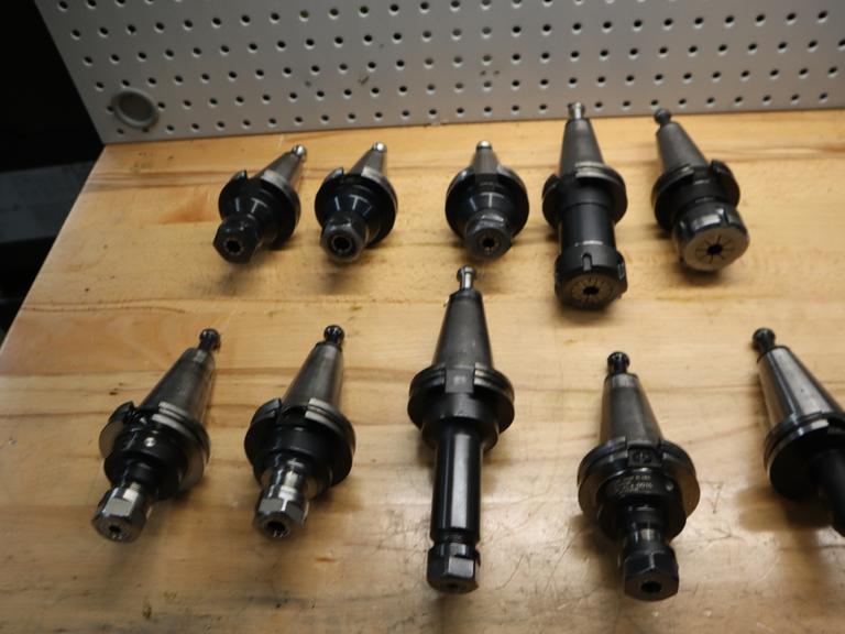 CT 40 Taper Tool Holders: (3) ER20 Collet Holders, (4) ER16 Collet Holders, (2) ER32 Collet Holders, (1) End Mill Holder- Auction Item