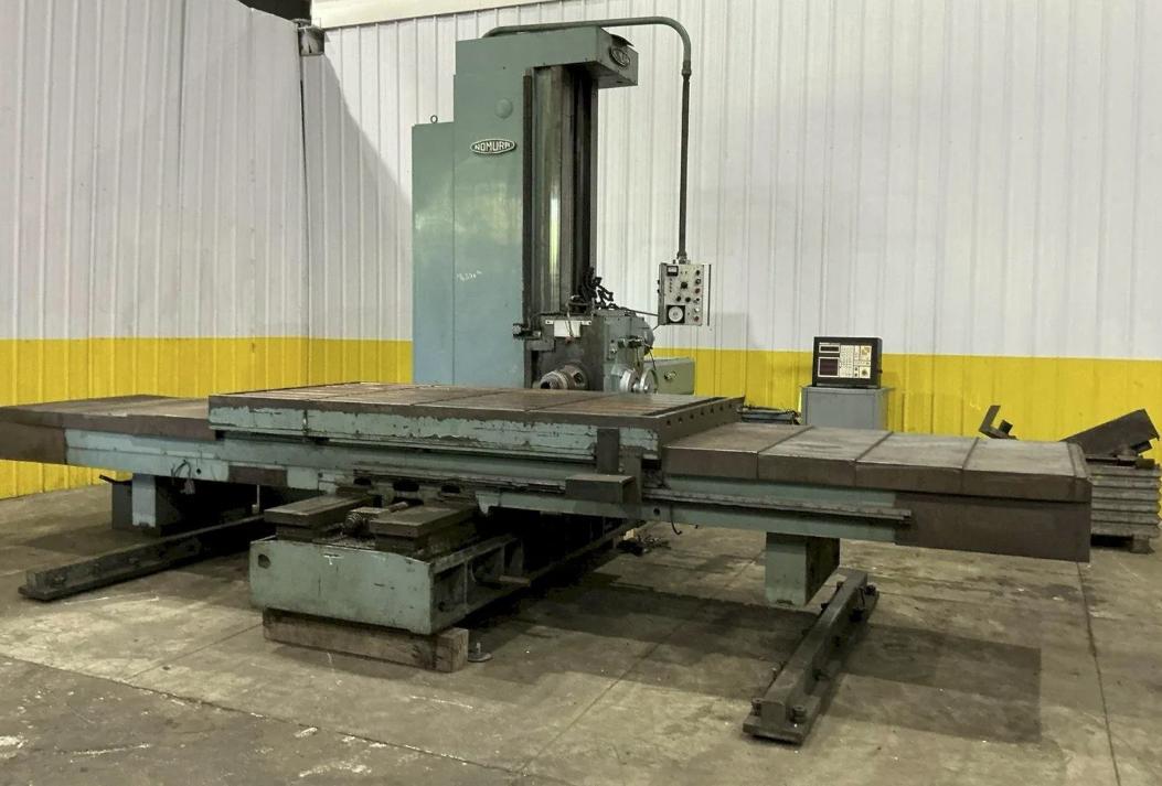 4" NOMURA B-100WP TABLE-TYPE HORIZONTAL BORING MILL 50 TAPER 96" TRAVEL. STOCK # 0543926