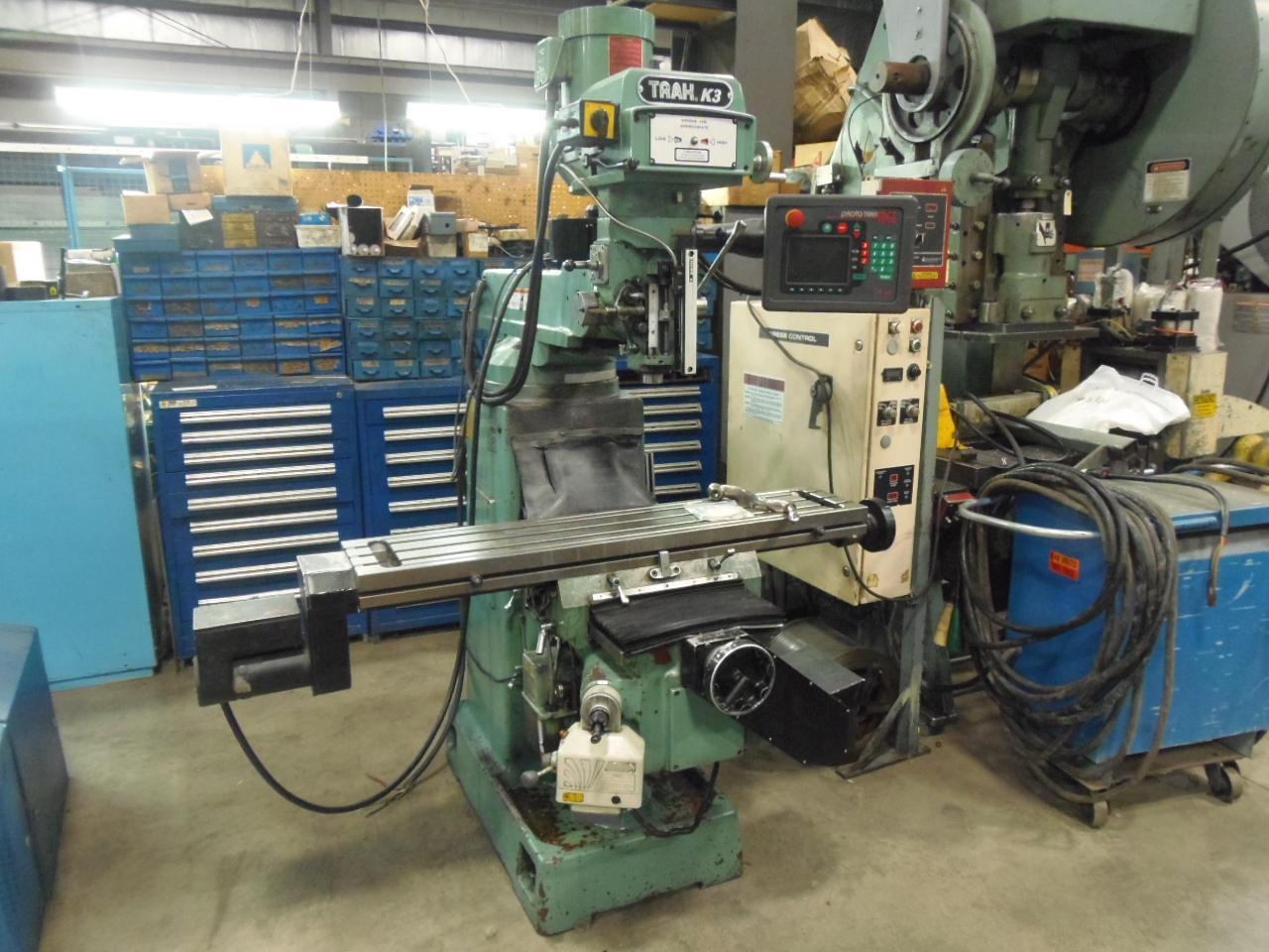 TRAK K3 EDGE VERTICAL 2 AXIS CNC MILL, W/ DRO ON Z, 10" x 50" TABLE