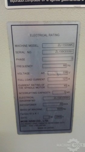 MORI SEIKI ZL-153/SMC 5-Axis or More CNC Lathes