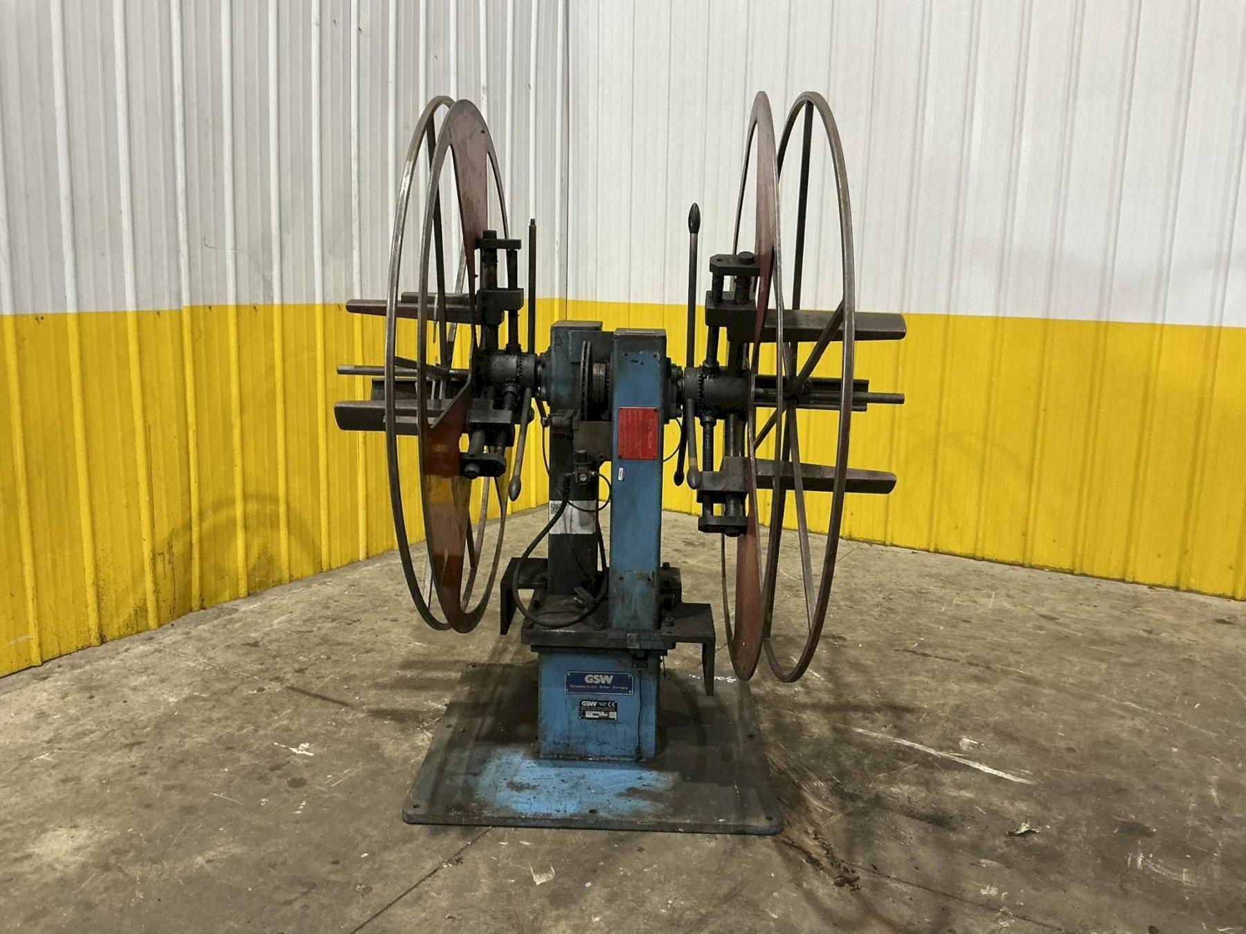 1,100 LB X 14" W GSW PULL OFF DOUBLE END COIL REEL UNCOILER: YOBRO #24860