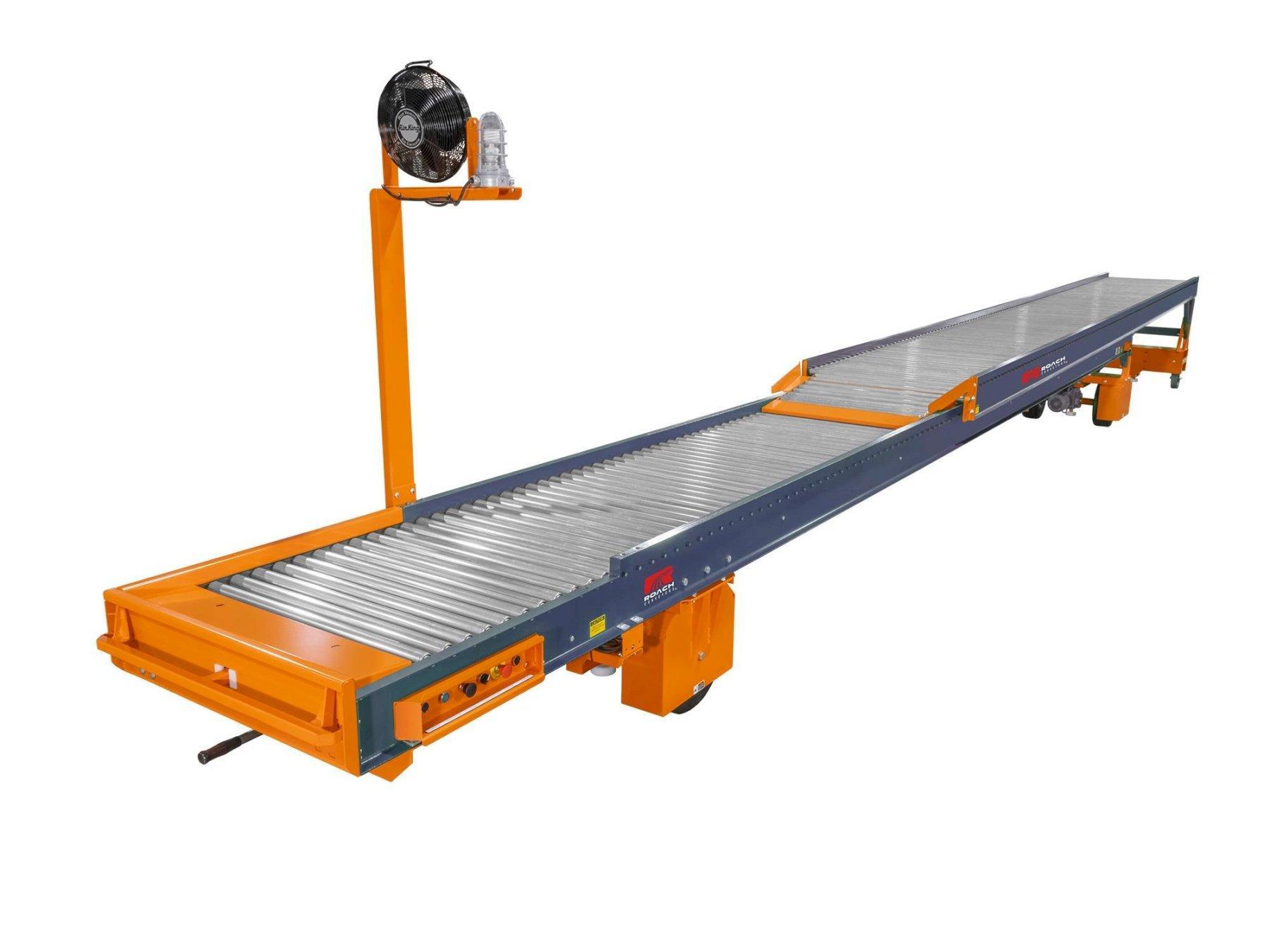 64 FT X 35" ROACH MODEL #TL2 TRUCKLOADER TWO-STAGE POWERED TELESCOPING ROLLER CONVEYOR: YOBRO #25708