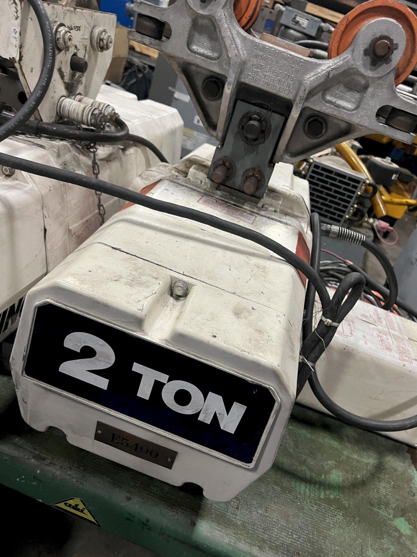 2 TON COFFING ELECTRIC HOIST, TESTED