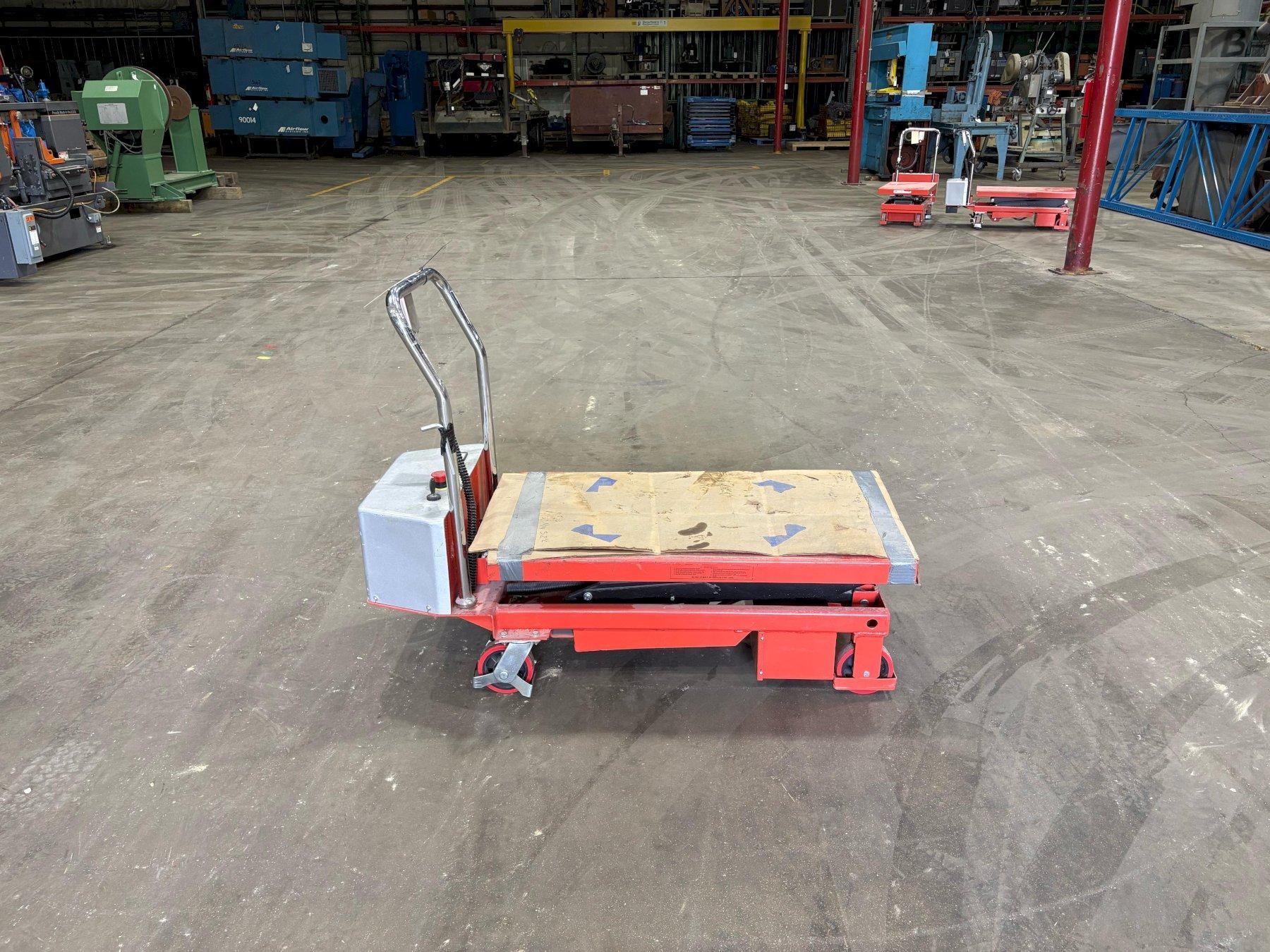 1 - PREOWNED ULINE BATTERY OPERATED LIFT TABLE, MODEL #: H-3767, S/N: 22051436-011T