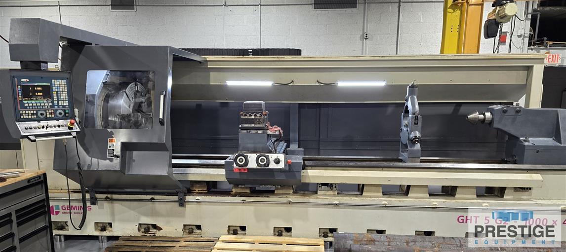 39" x 157" Geminis GHT5 G2-1000x4000 Flat Bed CNC Hollow Spindle Lathe