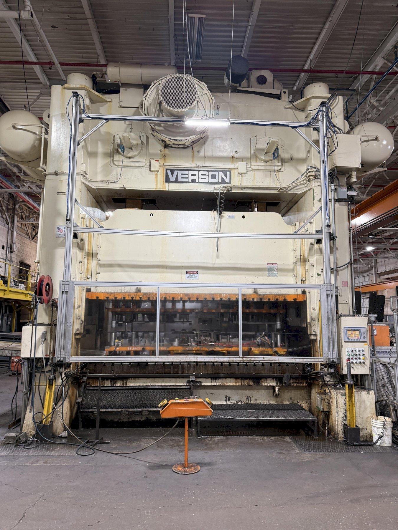 1250 ton Verson Press REBUILT - Straight Side Progressive Die Mechanical Stamping Press For Sale - Model S2-1250-156-60t, Year 1995