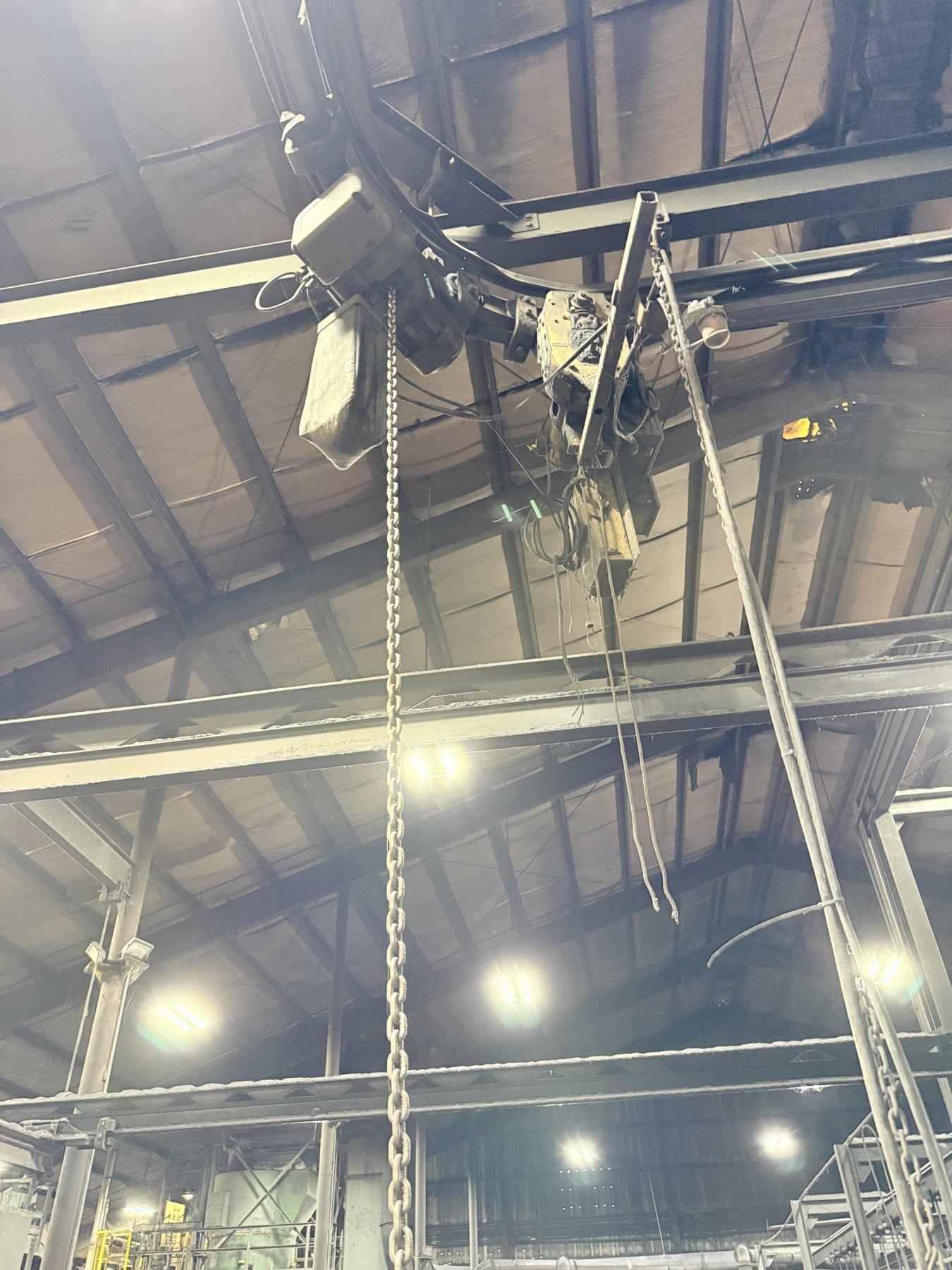 Coffing 3 ton electric hoist with pendent controls and pusher