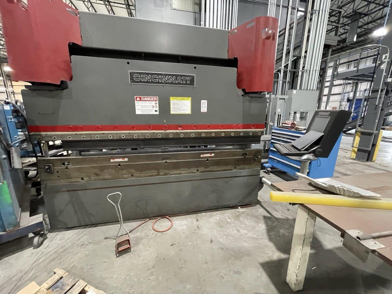 90 Ton x 10′ CINCINNATI 90BX 10 CNC PRESS BRAKE, 2015 – X axis with Wilson tooling