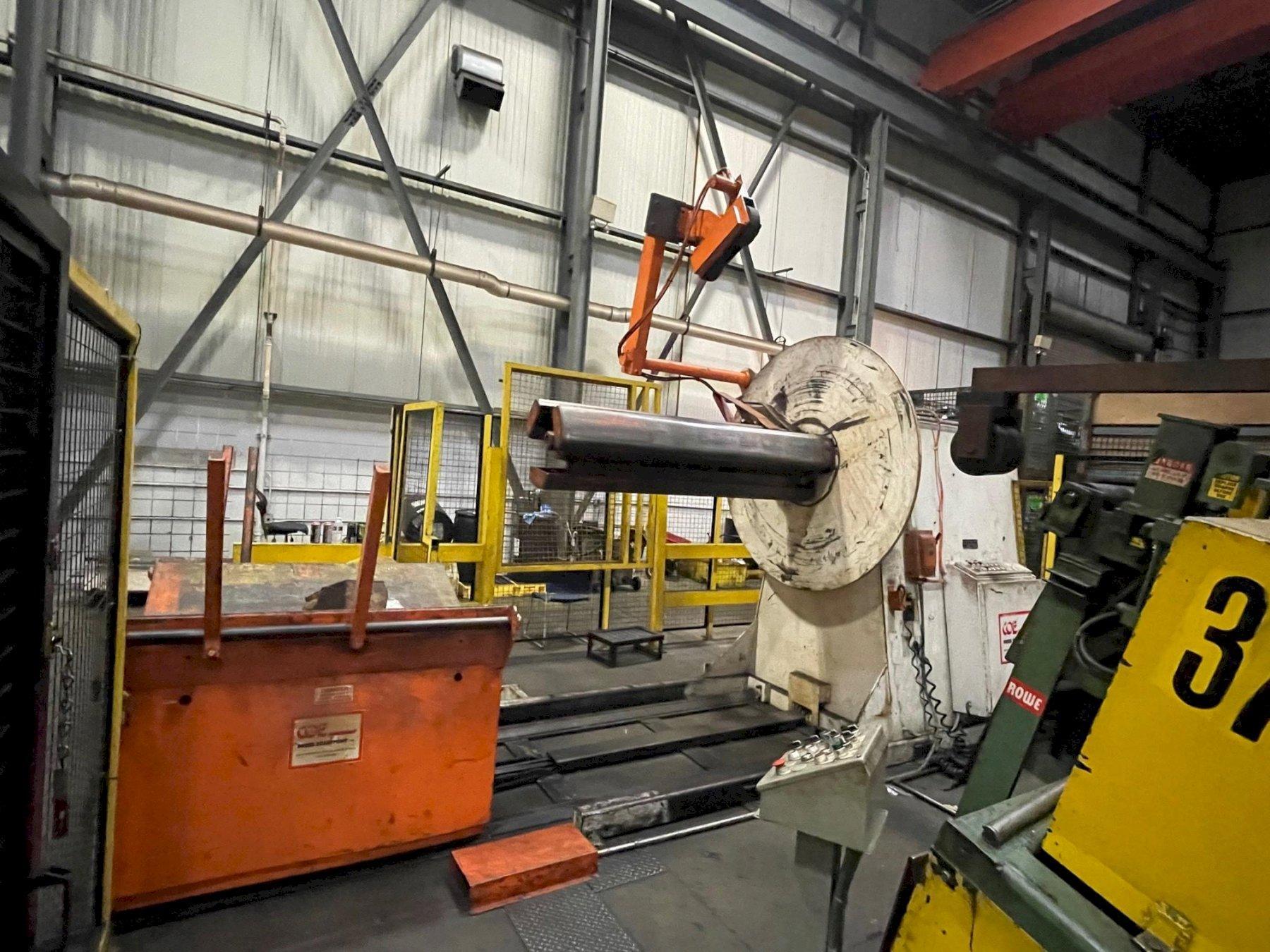 20,000 lbs. x 72" Coe Press Equipment Used Motorized Coil Reel with Coil Car For Sale, Model CPR-20072