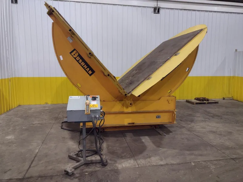 100,000 LBS BUSHMAN MODEL 50 TON CAPACITY #MR9604 POWERED UPENDER - DOWN-ENDER/ COIL FLIPPER WITH ROTATION