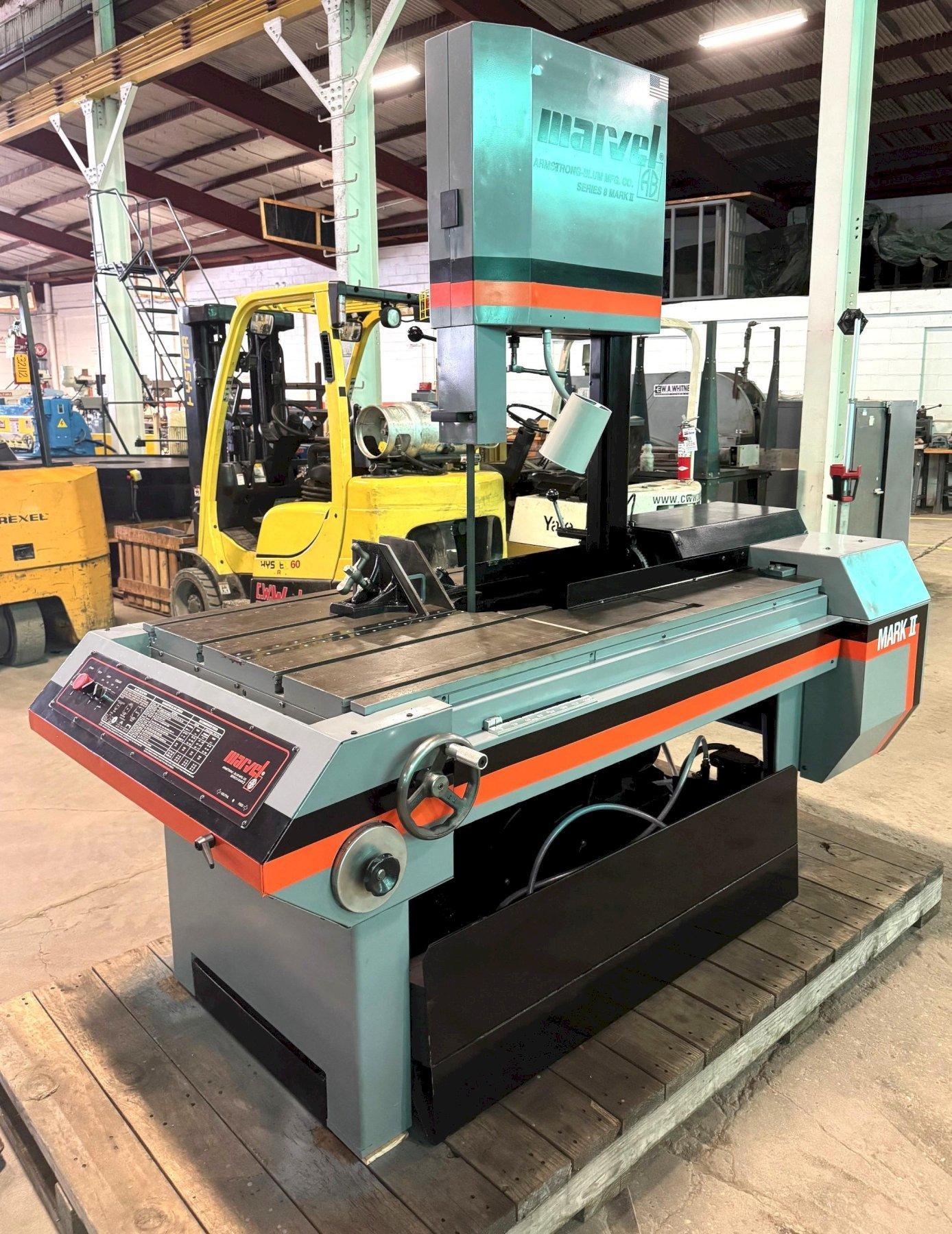 18″ x 22″ Marvel Series 8 Mark II Tilt Frame Vertical Band Saw , 1″ Blade, 2 HP, Reconditioned