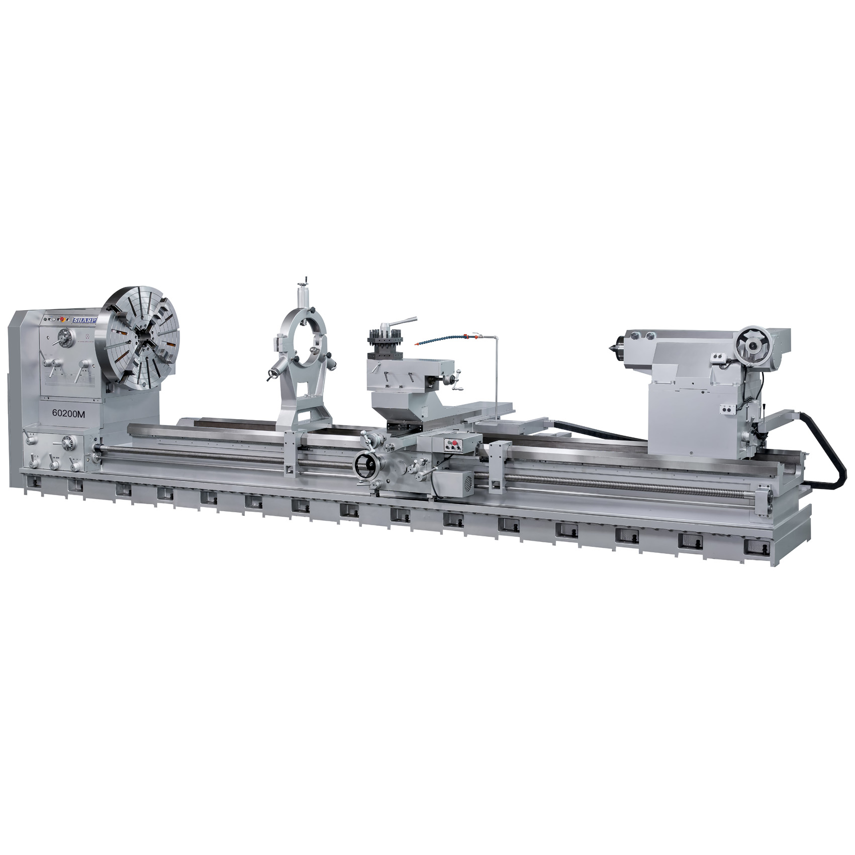 NEW 45" x 200" SHARP MODEL 45200M BIG BORE ENGINE LATHE