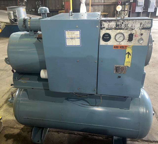 25HP X 120GAL WORTHINGTON ROTARY SCREW AIR COMPRESSOR STCOK# 3846