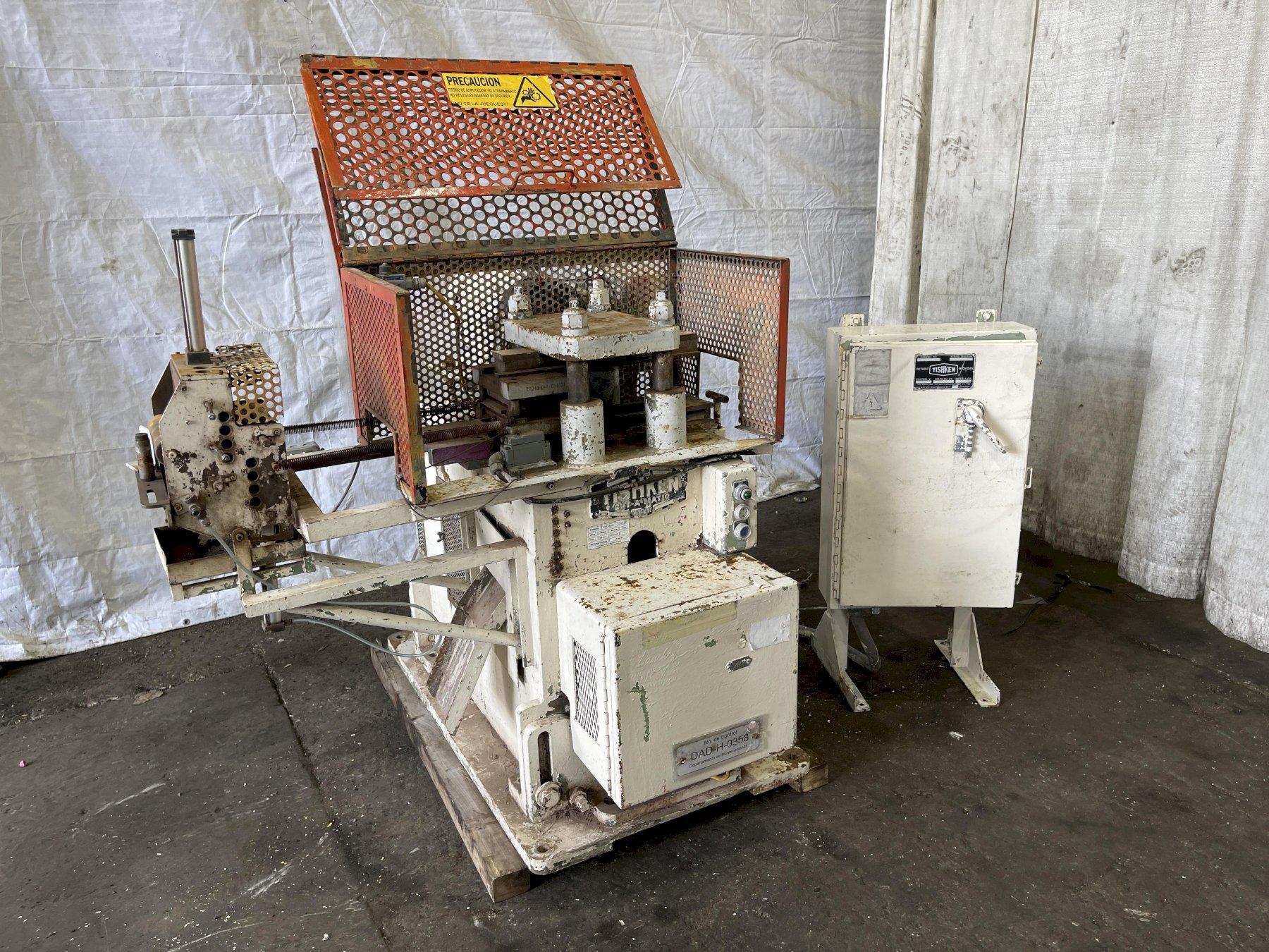 18 TON TISHKEN 4 POST CUTOFF PRESS: STOCK #76594