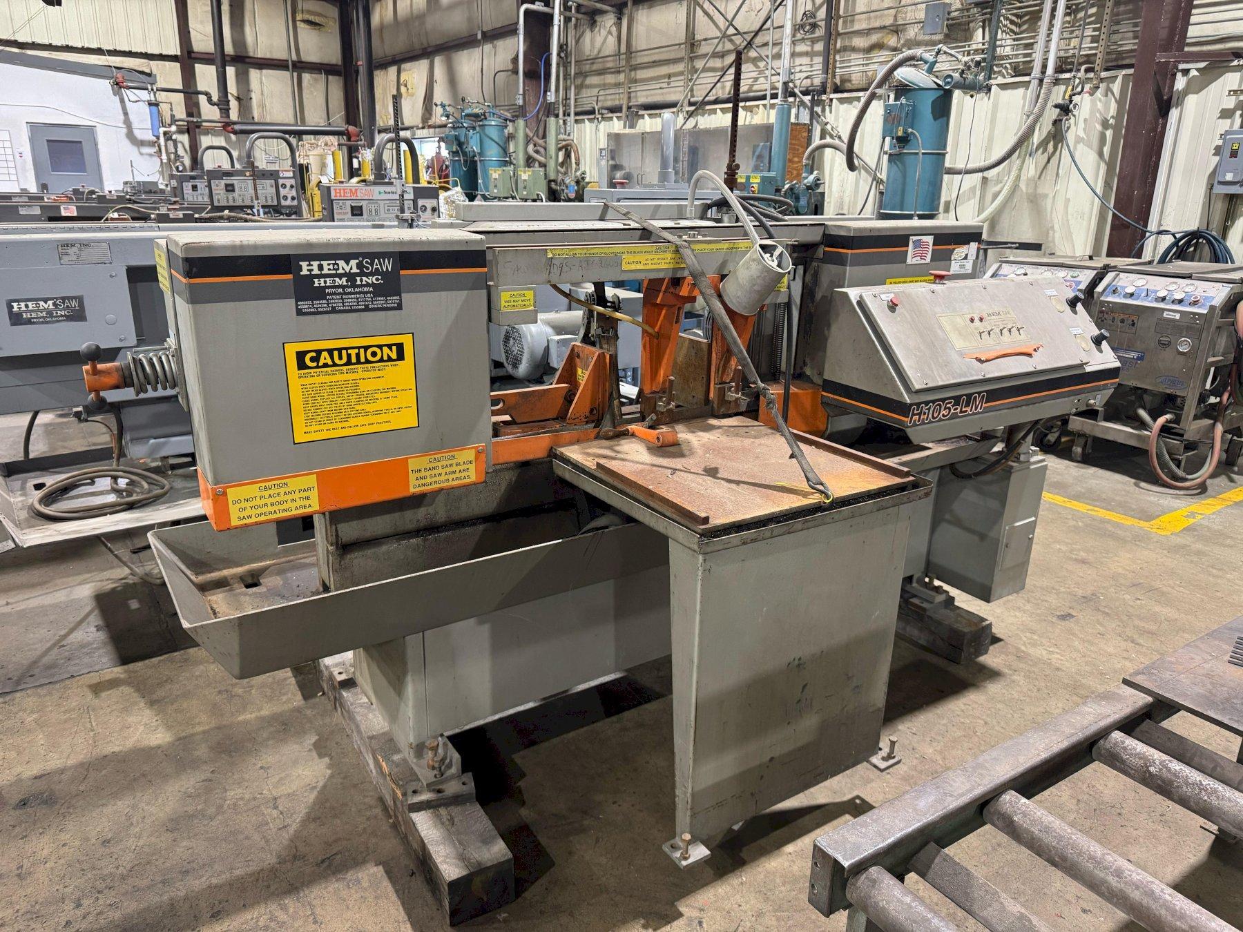 1 - PREOWNED HEMSAW HORIZONTAL BAND SAW, MODEL #: H105LM, S/N: 651898