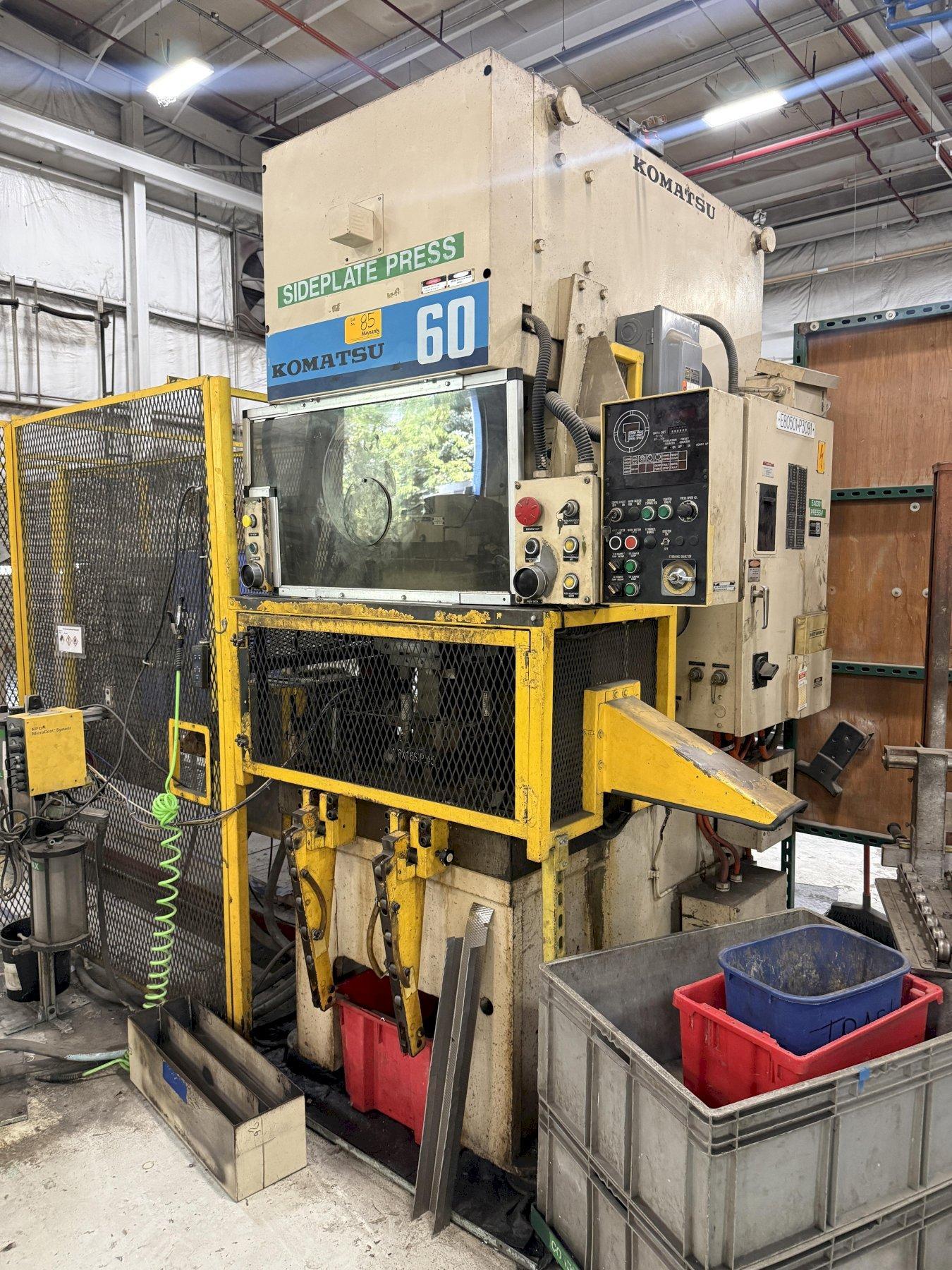 60 TON KOMATSU MODEL #60 GAP FRAME PRESS W/ 6" SONORUKA COIL FEED LINE: YOBRO #25937