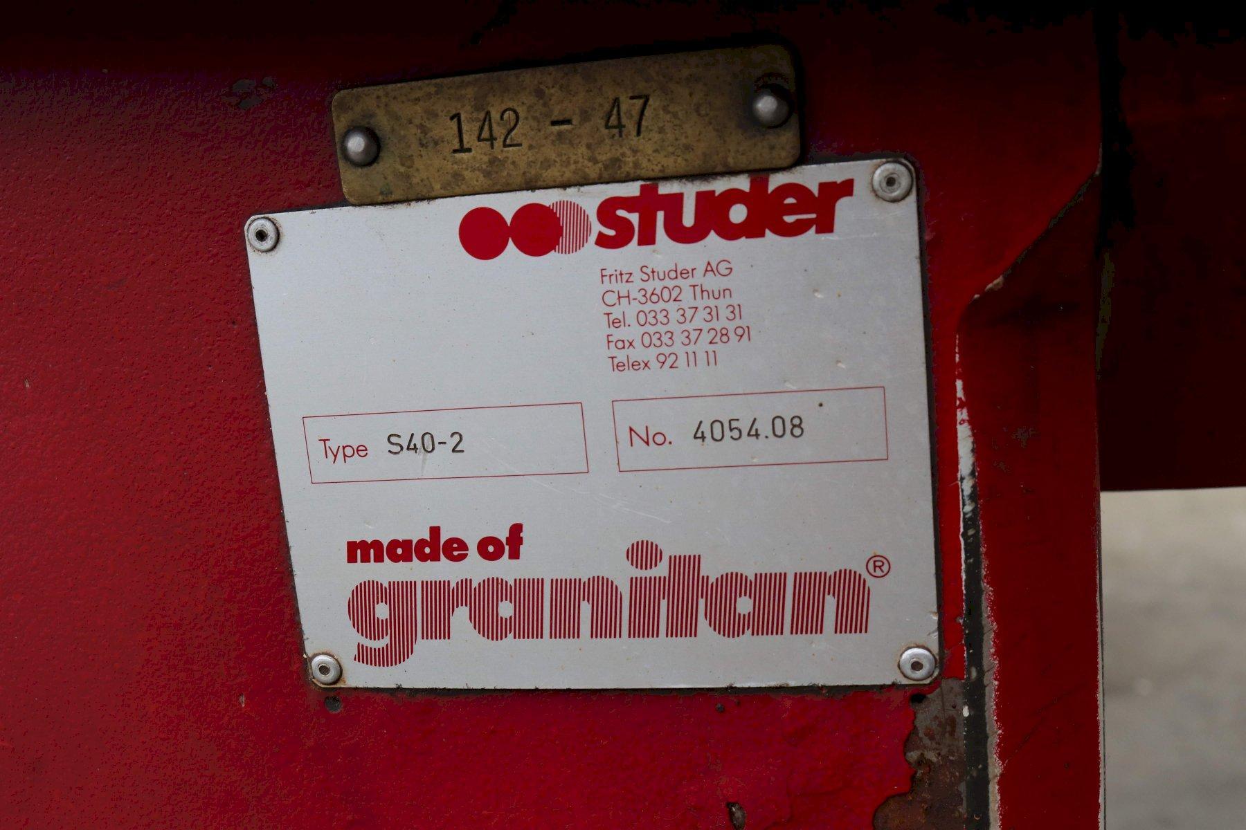 13' x 63' STUDER CYLINDRICAL GRINDER: STOCK #72036