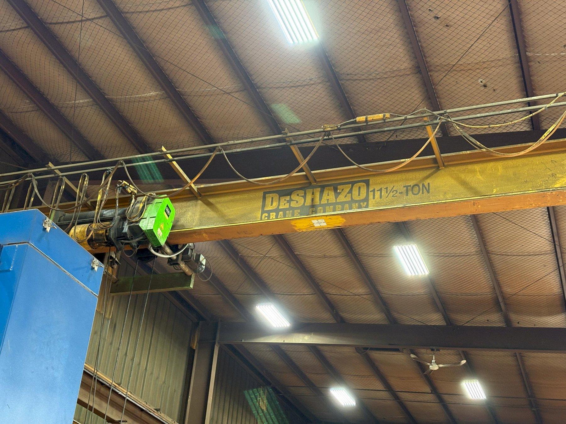 11.5 TON X 30' DESHAZO TOP RUNNING SINGLE GIRDER BRIDGE CRANE 2005 : YOBRO 25993