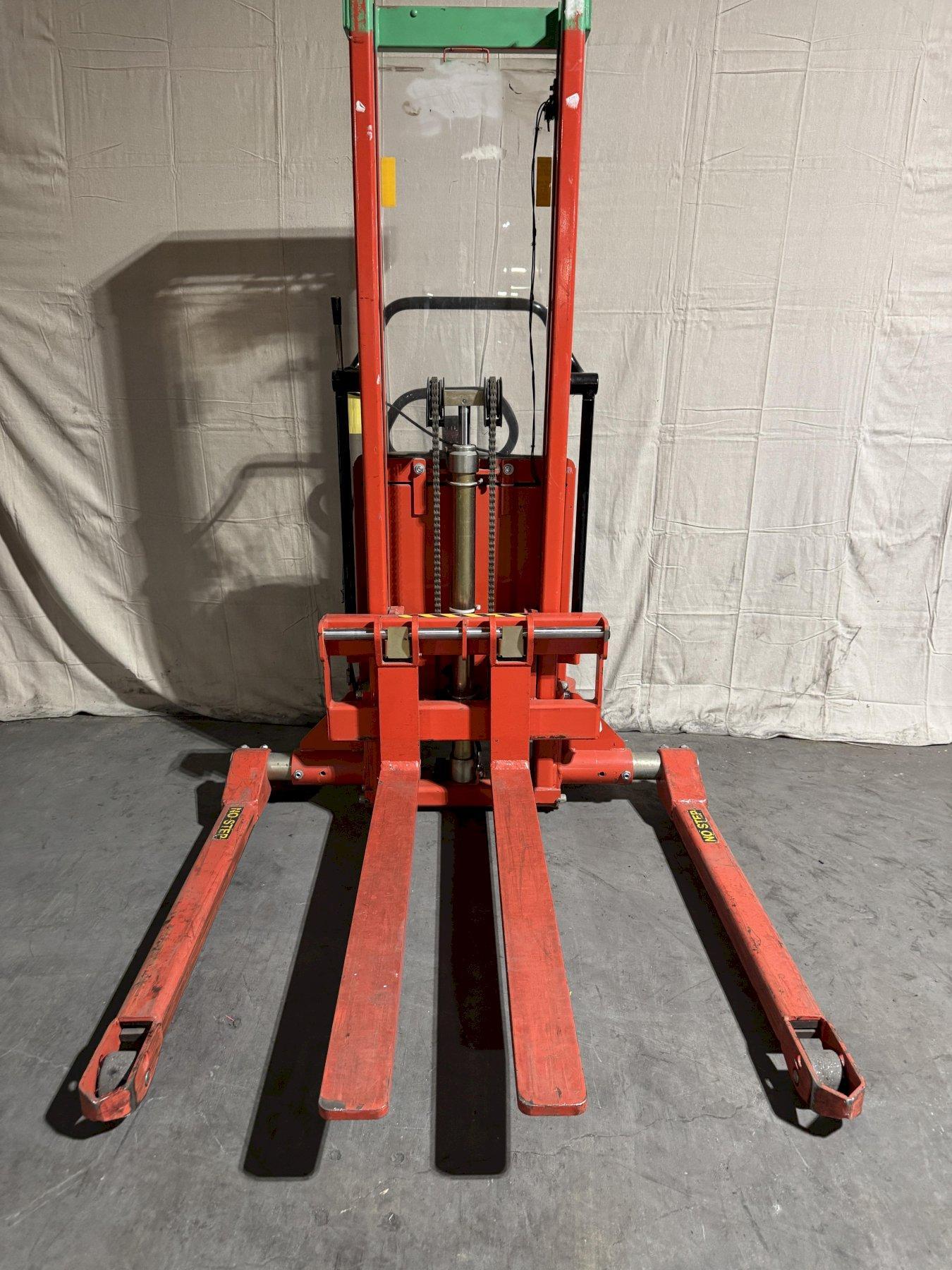 Straddle Stacker Pallet Powered Lift - 3000 lb Capacity, Lifts Up to 61 Inches