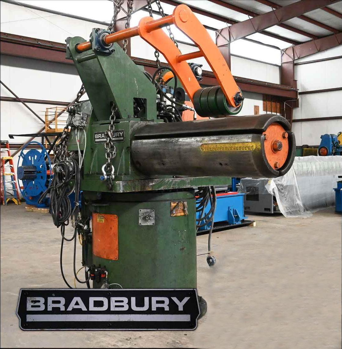 72" x 48" x 20,000 Lb. BRADBURY Double Uncoiler w/Hold Downs & Coil Car