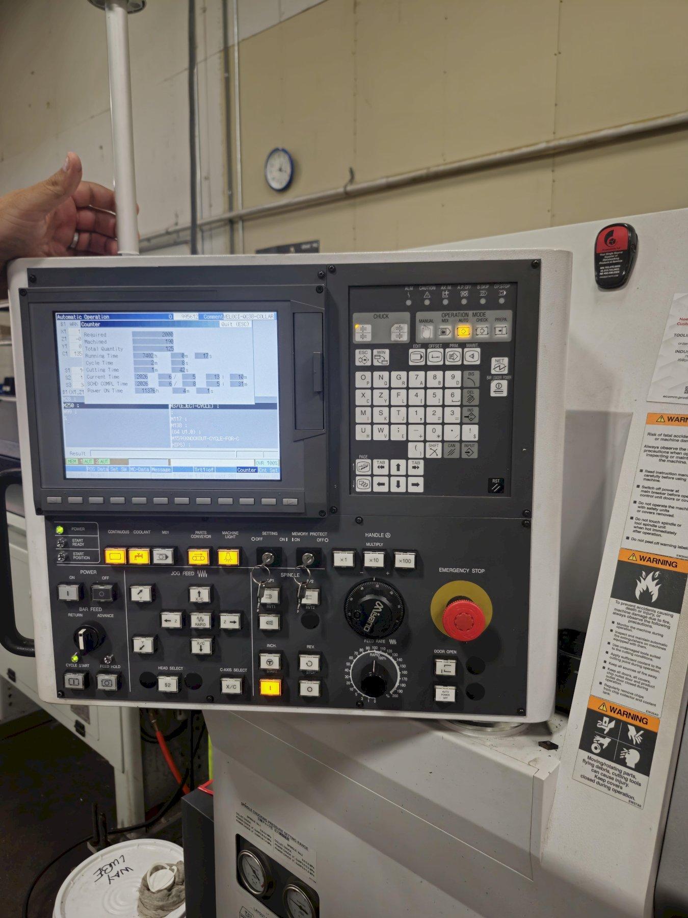 Citizen Miyano BNX-51MSY CNC Automatic Lathe, 7 Axis, 5000 RPM, 12 Pos. Turret, M70V Control, 20HP, High Pressure Coolant, Edge Tech-Patriot 551 Barfeed, New 2021