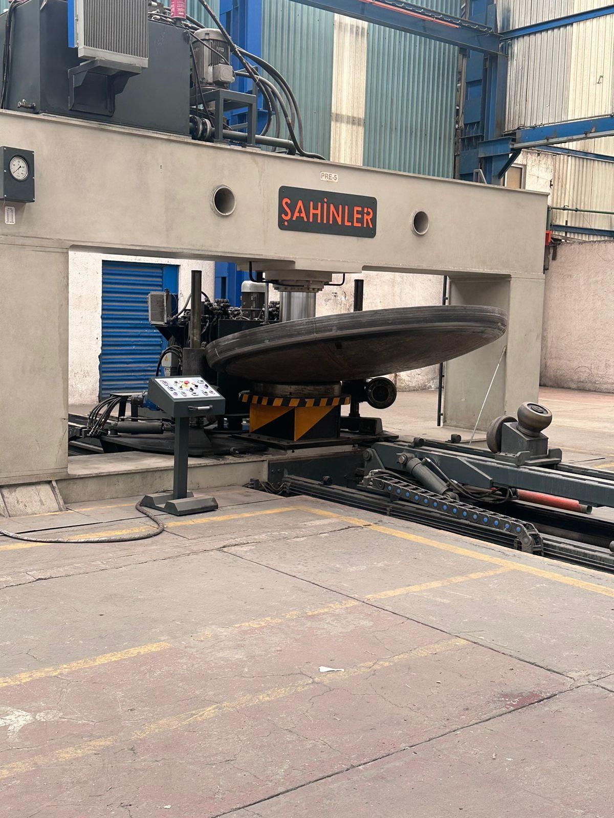 196" Diameter x 12" Thickness  SAHINLER Hydraulic End Cap Press