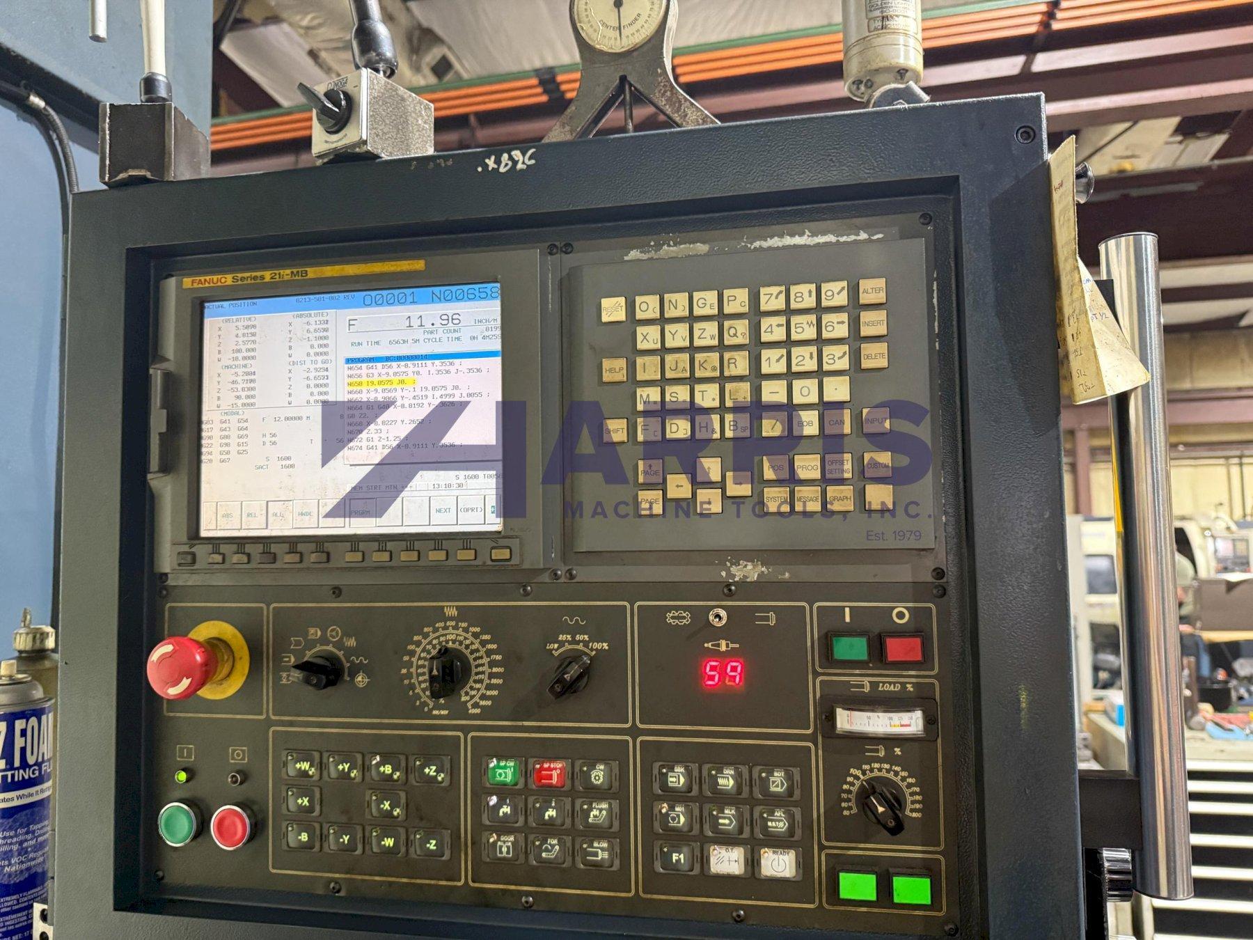 4.1" Johnford CNC Table Type Horizontal Boring Mill, Model BMC-110, 78" X, 70" Y, 63" Z, 21" W, 60 ATC, Fanuc, 2009