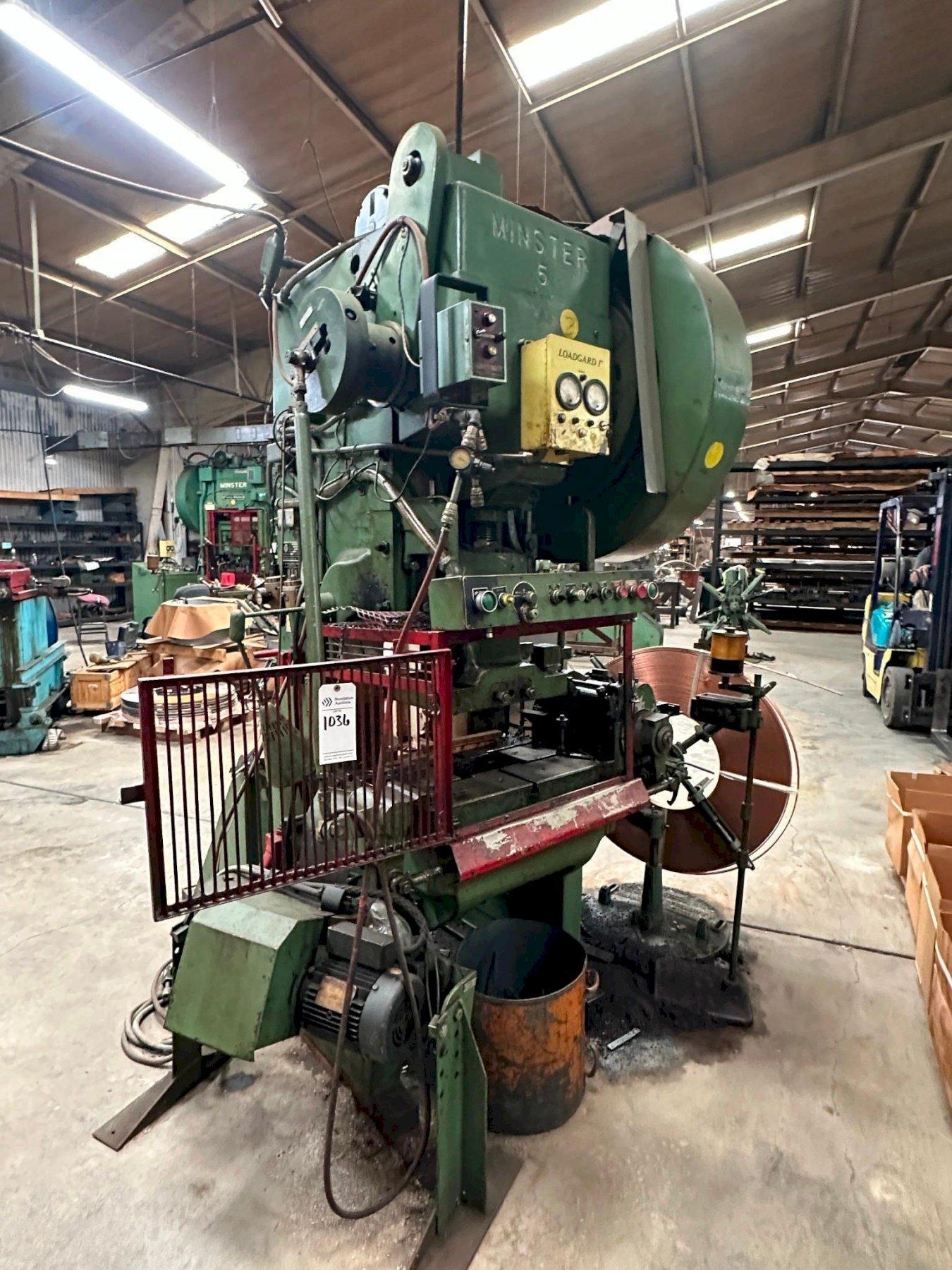 45 TON MINSTER MODEL #5 OBI MECHANICAL PUNCH PRESS 3" STROKE : YOBRO #26146