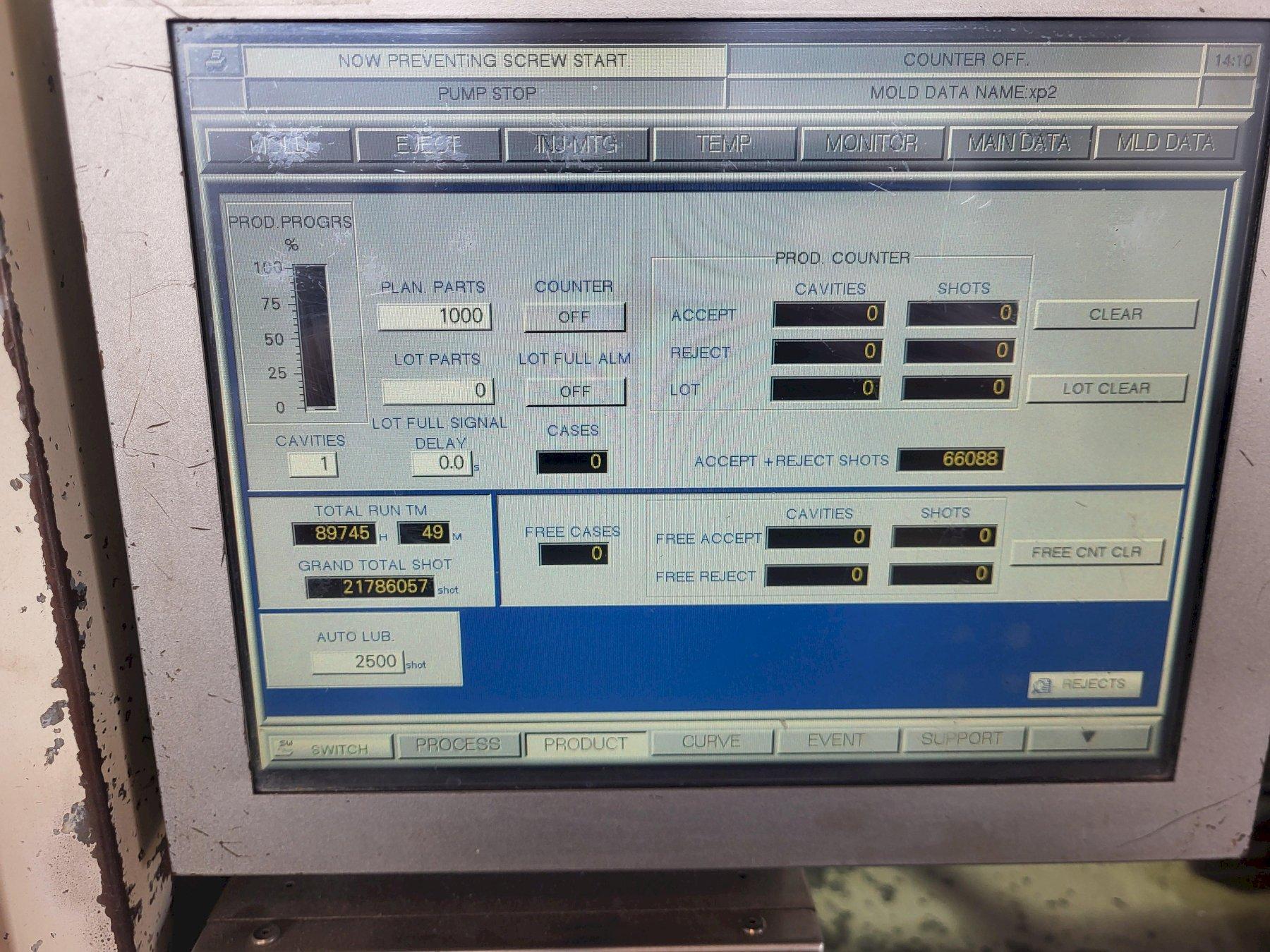 Nissei Used NS40-5A Injection Molding Machine, 44 US Ton, 2.2 oz., 460V, yr. 2004/05 (2) Available