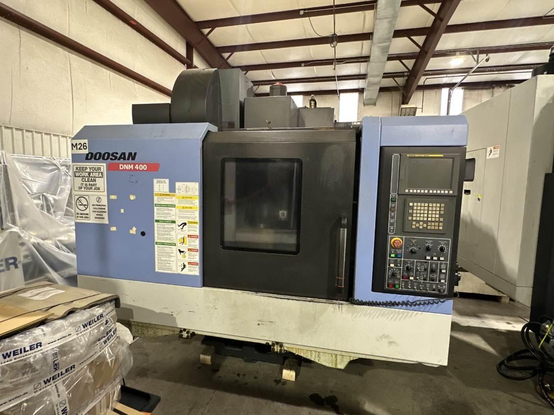 Doosan DNM400VC CNC Vertical Machining Center, 2010– 30″ X 17″ X 20″ Travels, CAT-40, 8,000 RPM, 30-Tool ATC, Fanuc Control