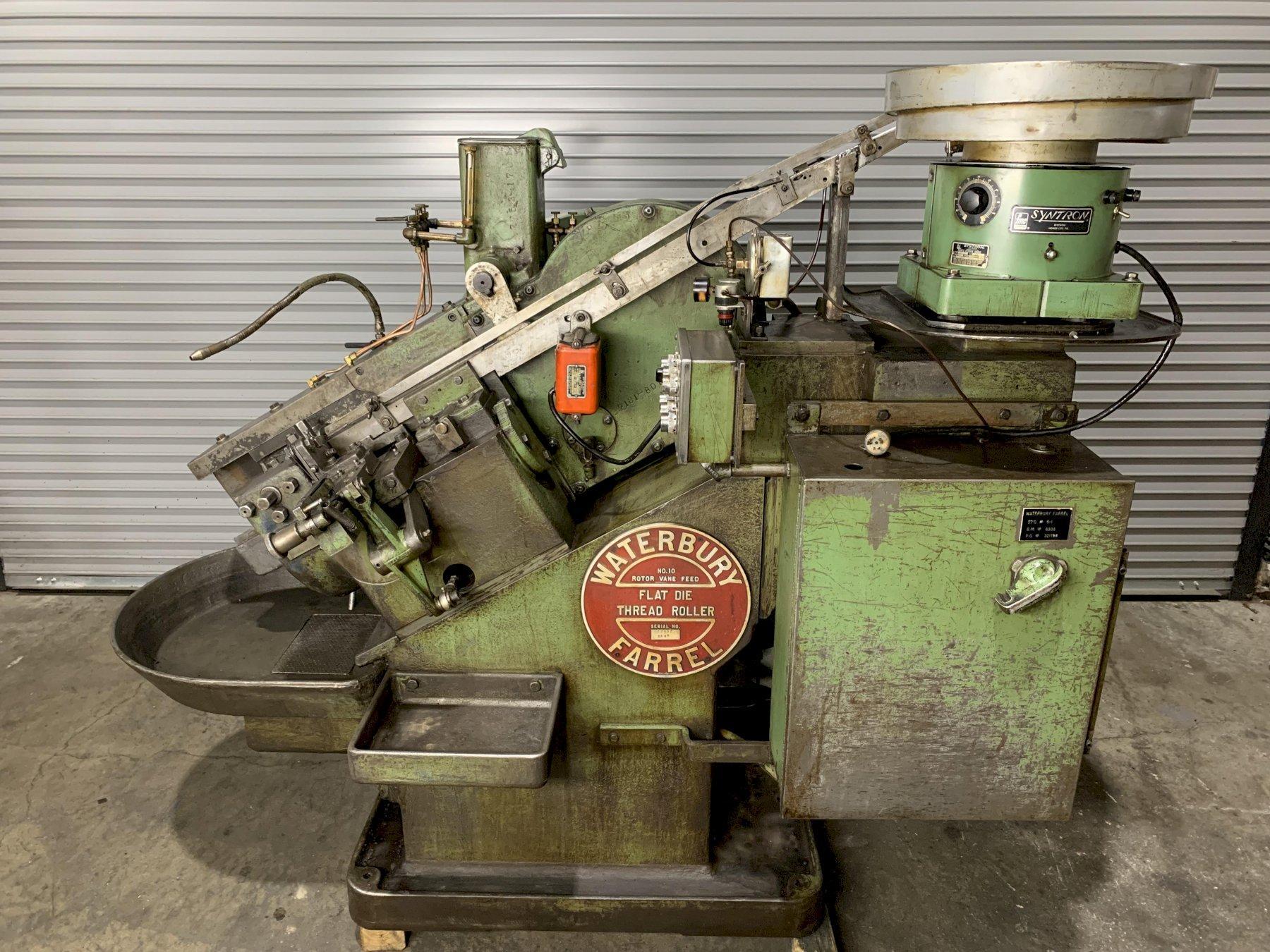 #10 Waterbury Heavy Frame Automated Flat Die Thread Roller