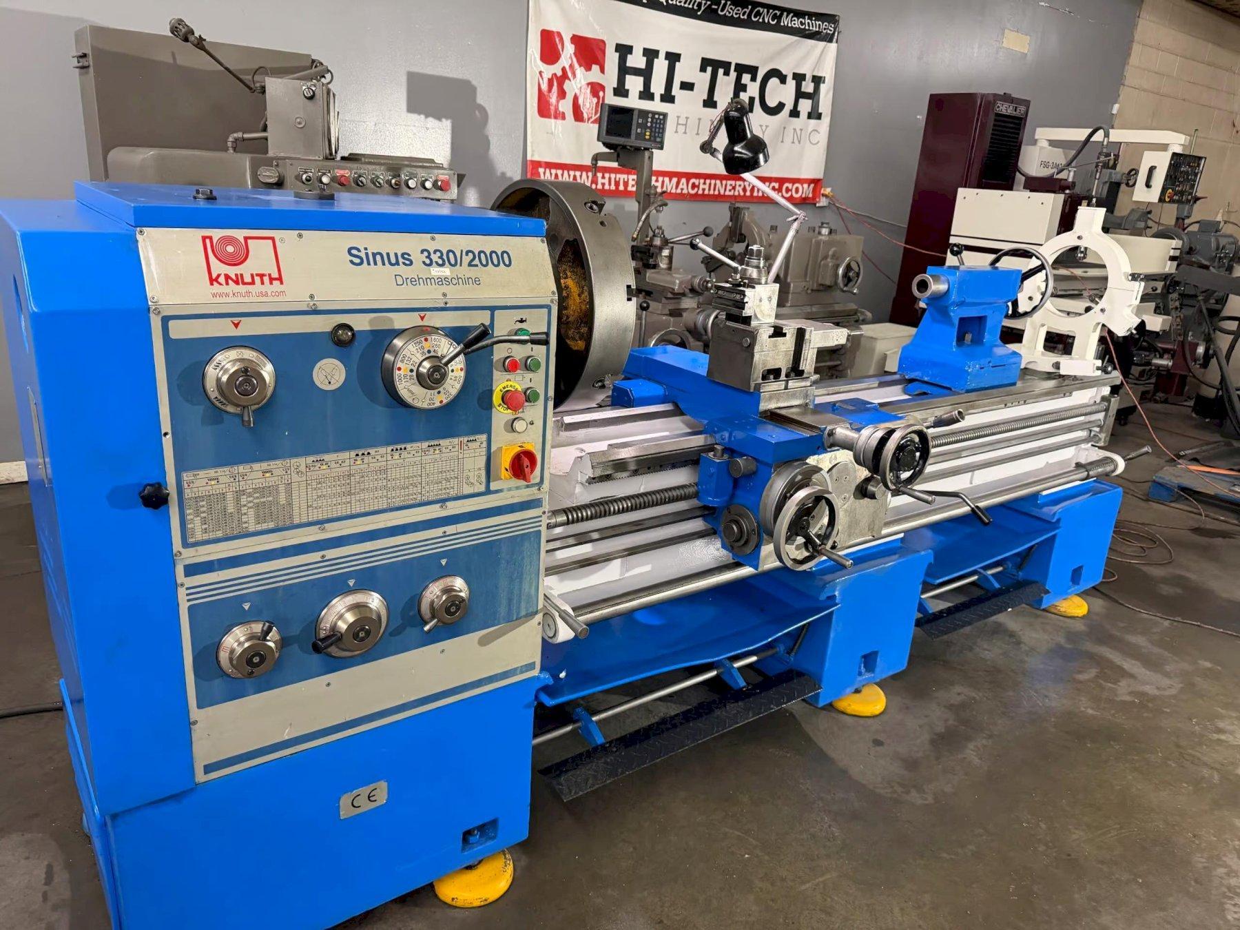 1 - PREOWNED KNUTH ENGINE LATHE, MODEL #: SINUS 330/2000, S/N: 001141