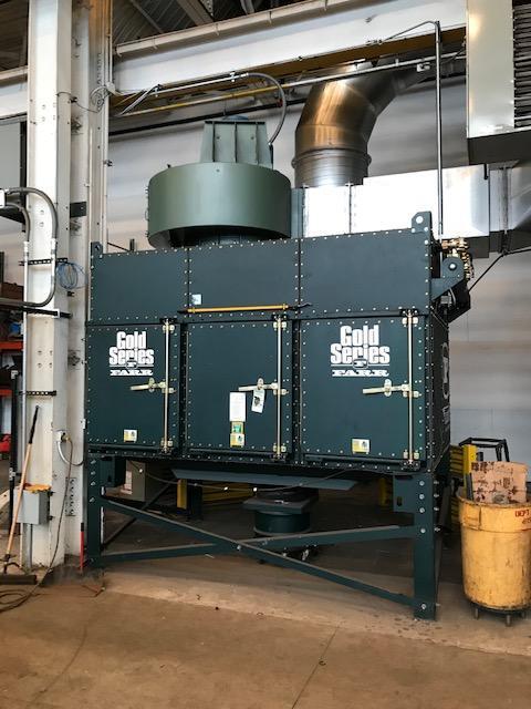 FARR GOLD SERIES DUST COLLECTOR,  MODEL GS24, 24 CARTRIDGES, 75 HP FAN, 30,000 CFM, PULSE CONTROLLER, LOW PROFILE, VERY LITTLE USE, NEW 2016