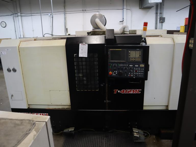Amera Seiki T-412MC CNC Turning Center with Live Milling, 12 Station Turret, 12" 3-Jaw Chuck, Tailstock, Chip Conveyor, Auto Tool Presetter- Auction Item