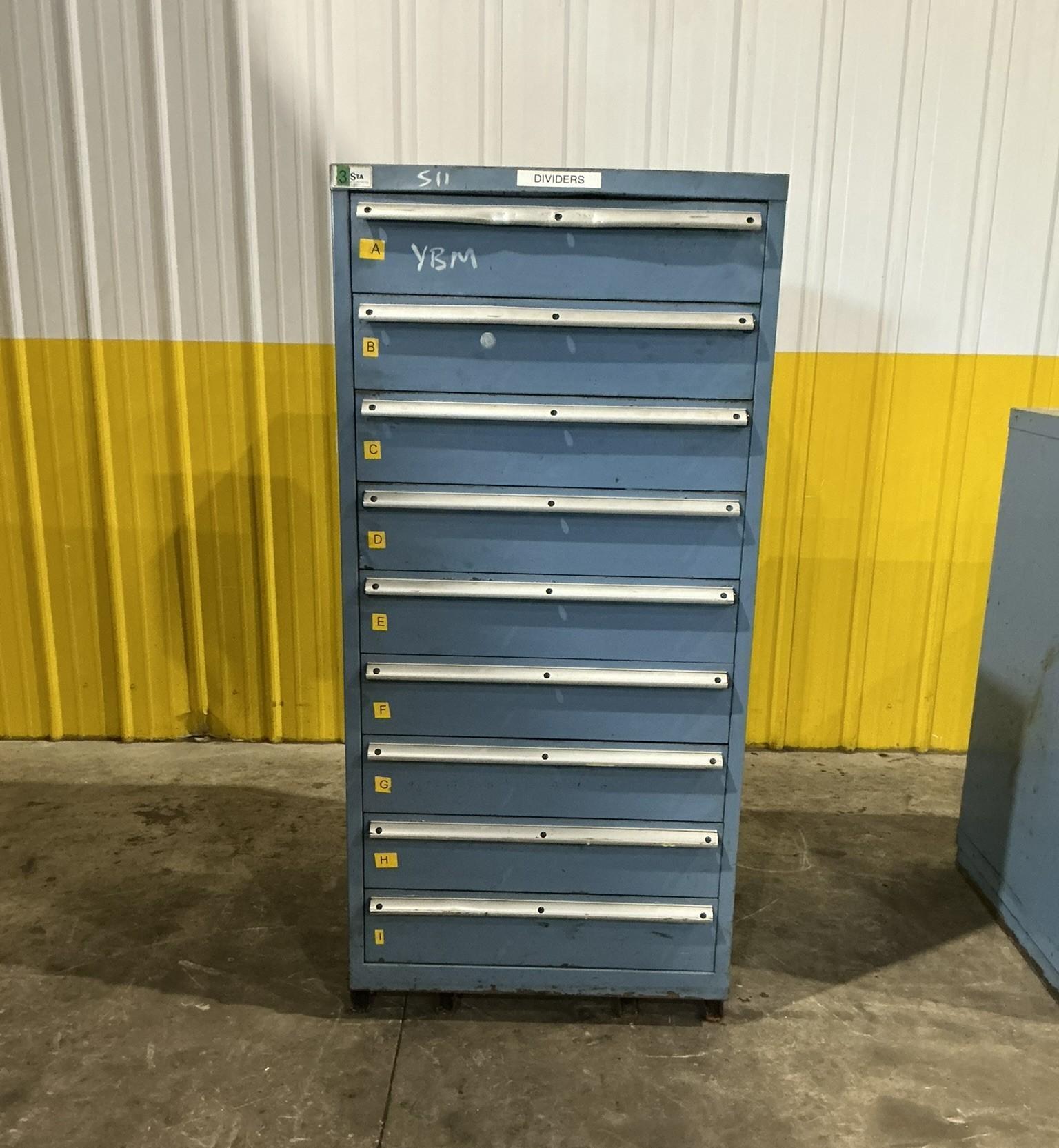 9 DRAWER x 28" x 29" x 60" HIGH LISTA TOOL STORAGE CABINET: YOBRO #25392