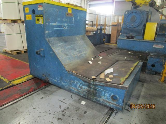 72" x .187" x 50,000# Chicago Triple Injector Head / Turret Recoiler Loop Slitting Line with Braner Banding Line