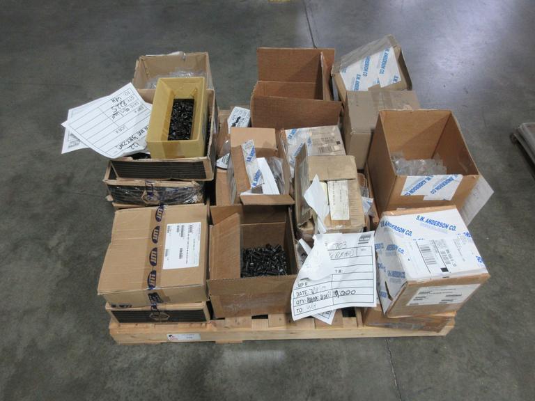 Assorted Hardware and Fasteners on Pallet- Auction Item