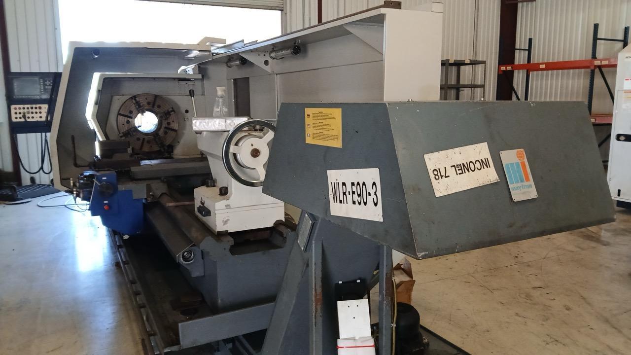 Weiler E90 x 3000, 2012 – CNC Lathe, 10″ Bore, Weiler CNC Control, Steady Rest, Chip Conveyor