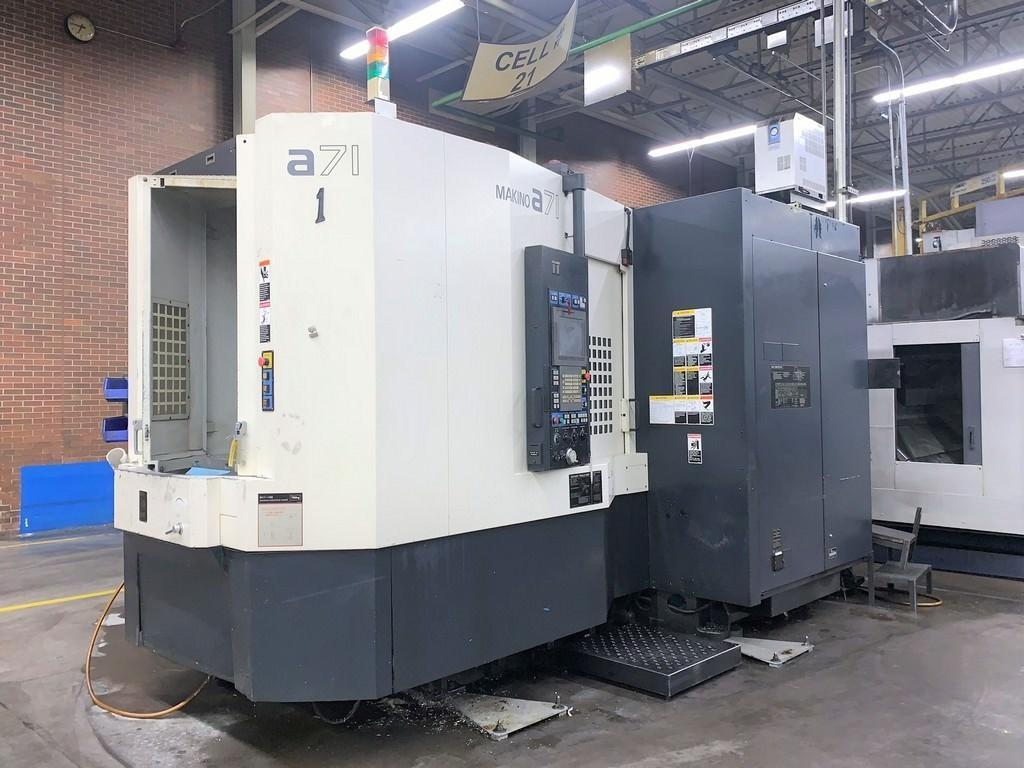Makino A-71 CNC Horizontal Machining Center, Fanuc Pro 5, 137 Position ATC, CT50, 10,000 RPM, CTS, 19.7